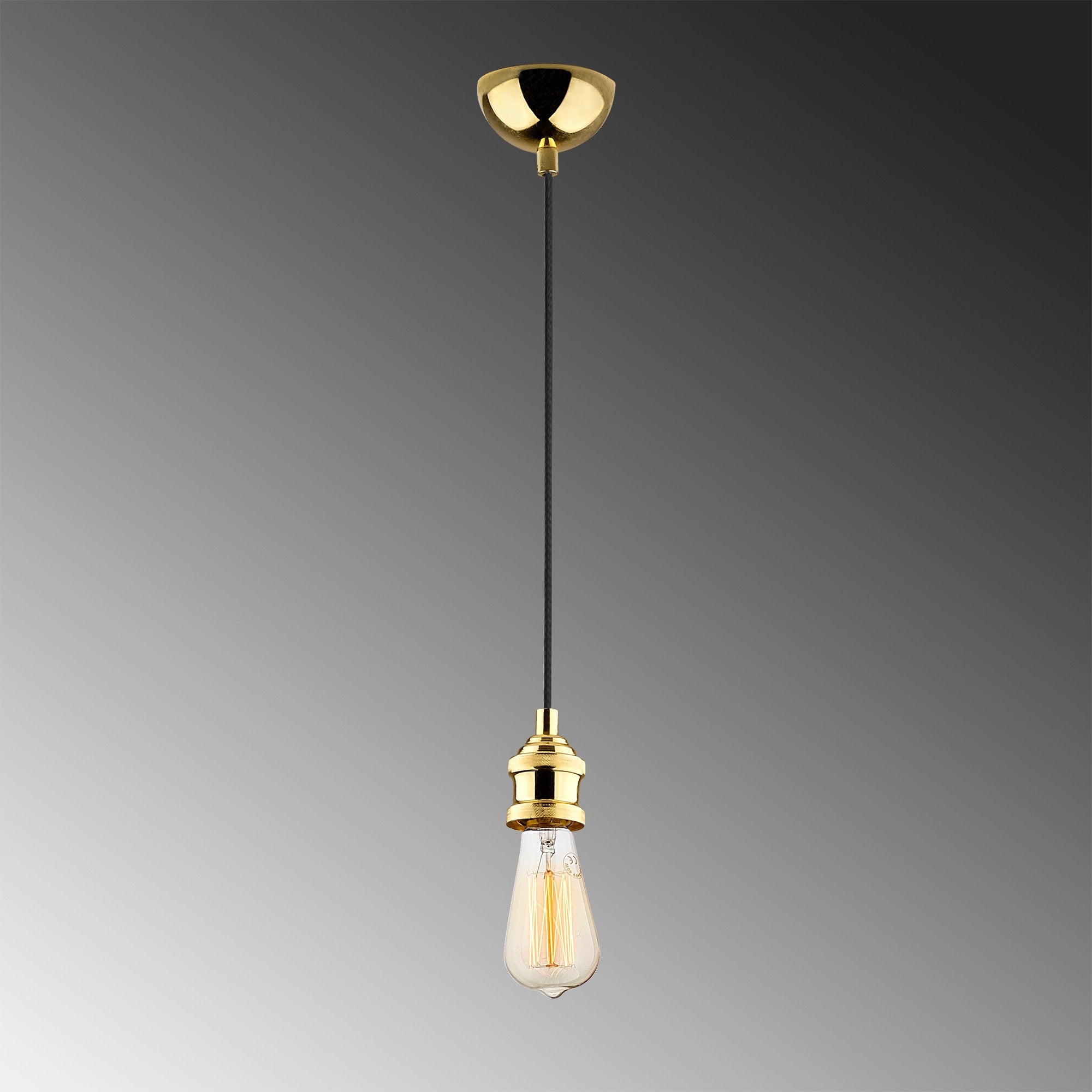 Candeeiro de Teto Dourado Elegante, Altura Ajustável 102 cm, Corpo em Metal, 6 cm de Diâmetro, Soquete E27, Design Glamour Nostálgico | Perfeito para Salas de Estar e Salas de Jantar