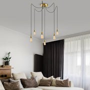 Candeeiro de Teto – 126 cm de Diâmetro – Dourado – Metal