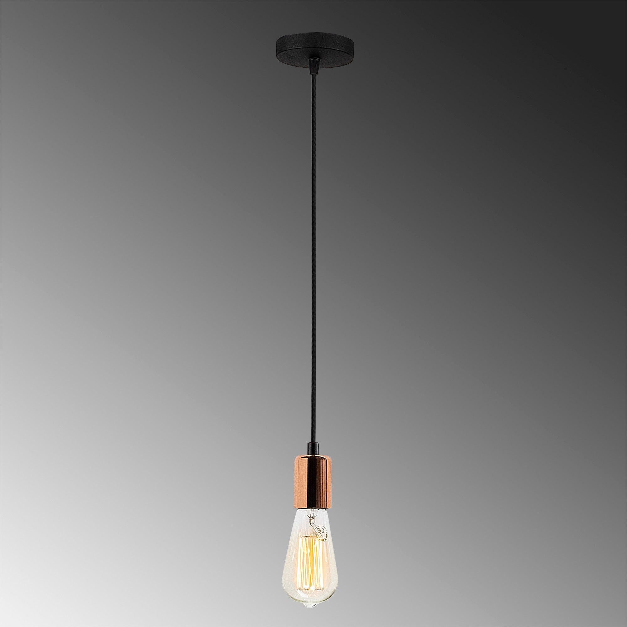 Candeeiro de Teto Elegante de Cobre, Altura Ajustável 102 cm, Diâmetro 6 cm | Corpo de Metal, Soquete E27, Design Glamour Nostálgico | Perfeito para Interiores Modernos