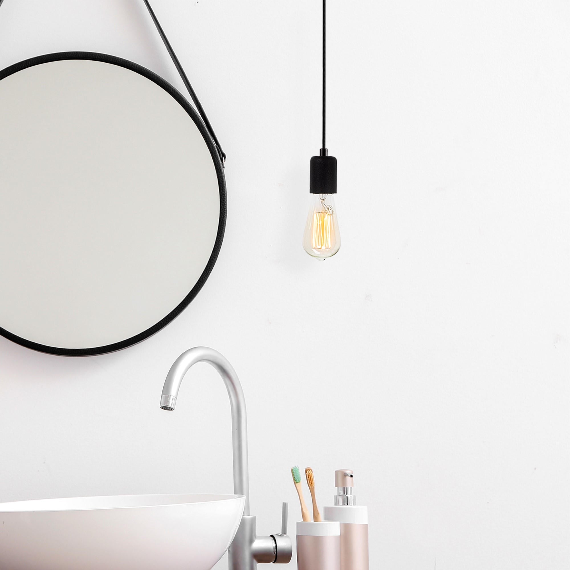 Candeeiro de Teto – 102 cm de altura – preto – metal