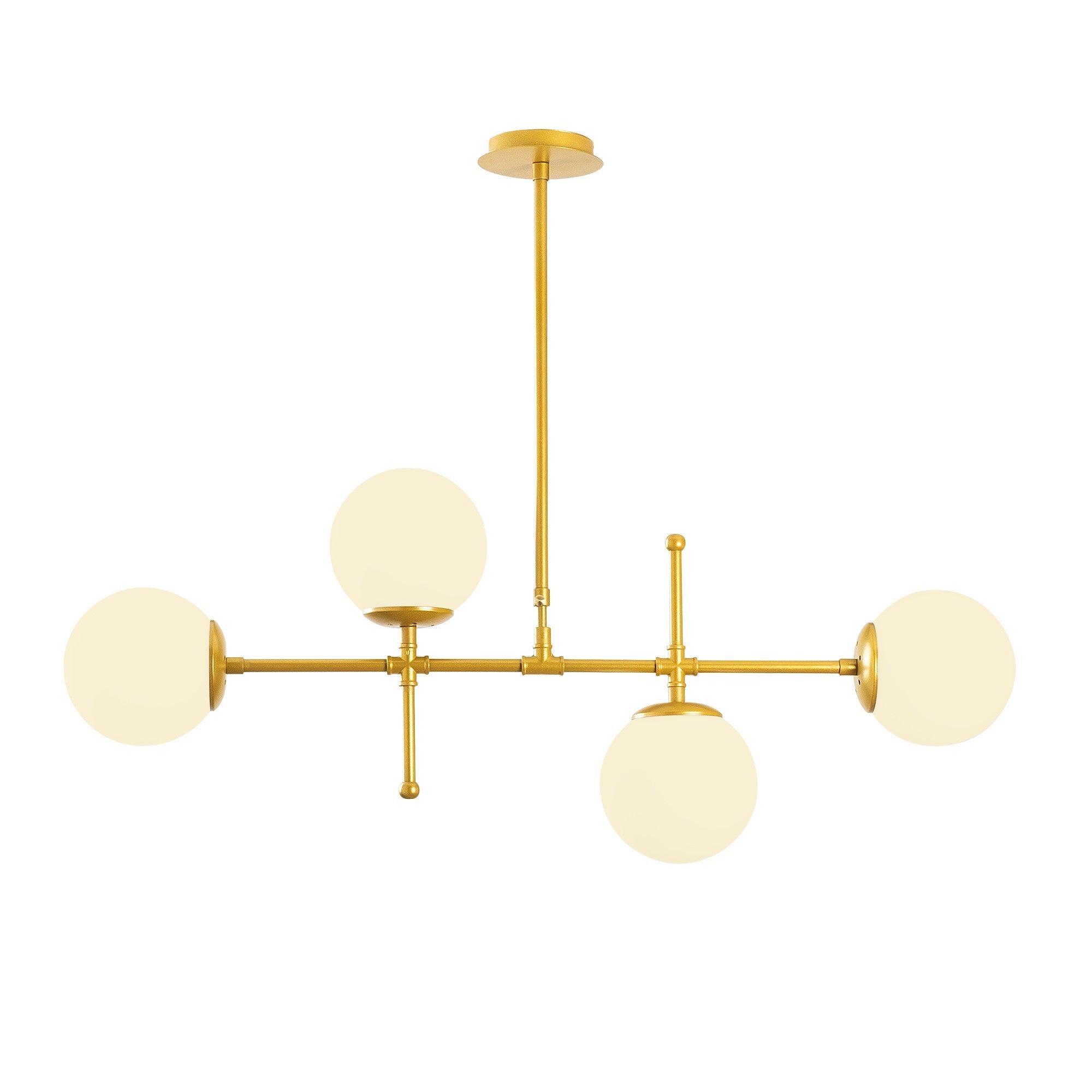 Candeeiro de Teto – 108 x 15 cm – Dourado – Metal e Vidro