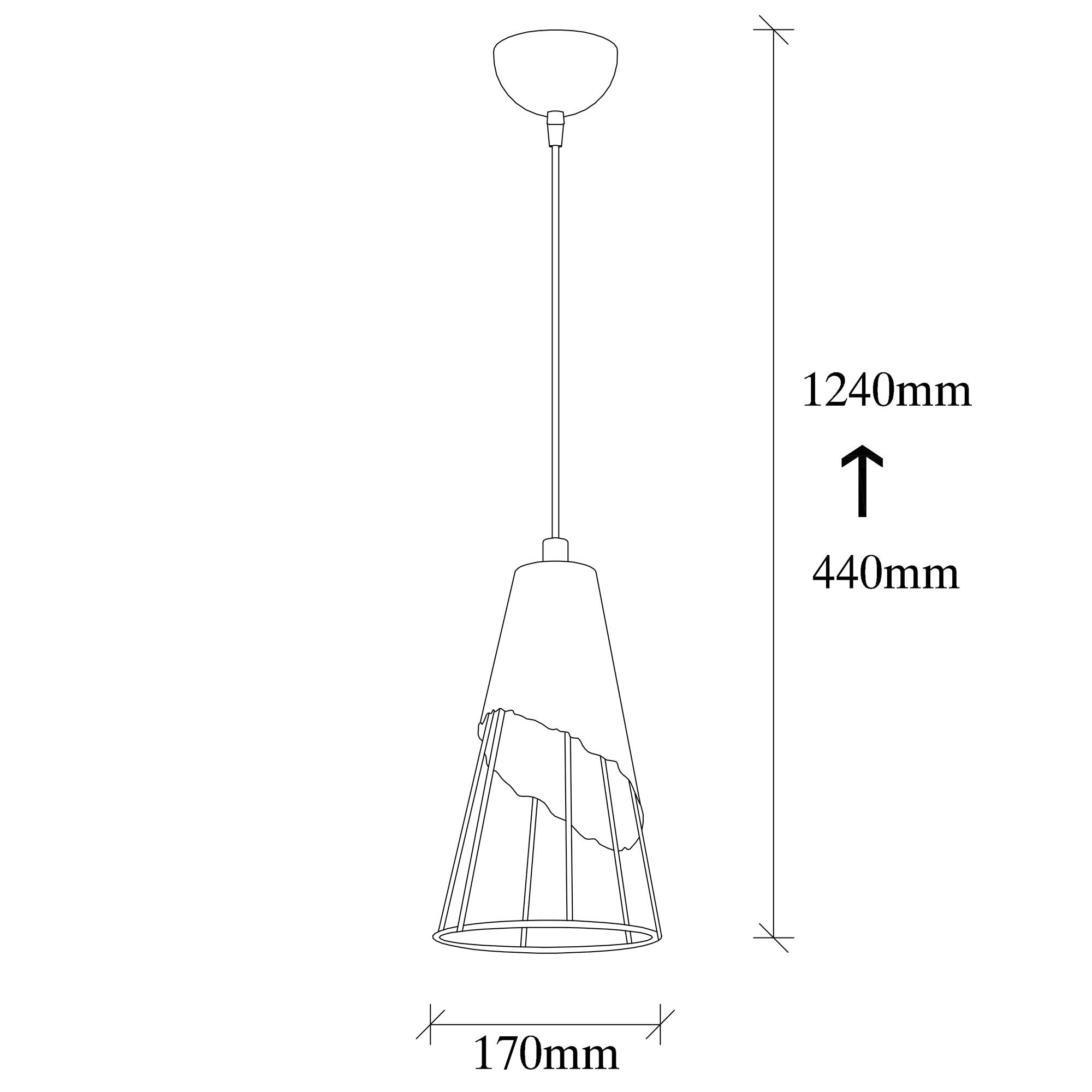 Candeeiro de Teto Industrial – 17 cm de Diâmetro – Preto – Metal