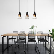 Candeeiro de Teto Industrial, Corpo em Metal Preto, 67 x 17 cm, Altura 124 cm, Ajustável, 3 x E27 Máx. 40 W, Design Elegante para Espaços Modernos, IP20
