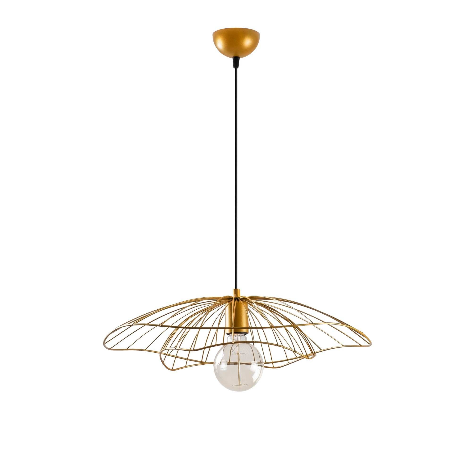 Candeeiro de Teto – 50 cm de Diâmetro – Dourado – Metal