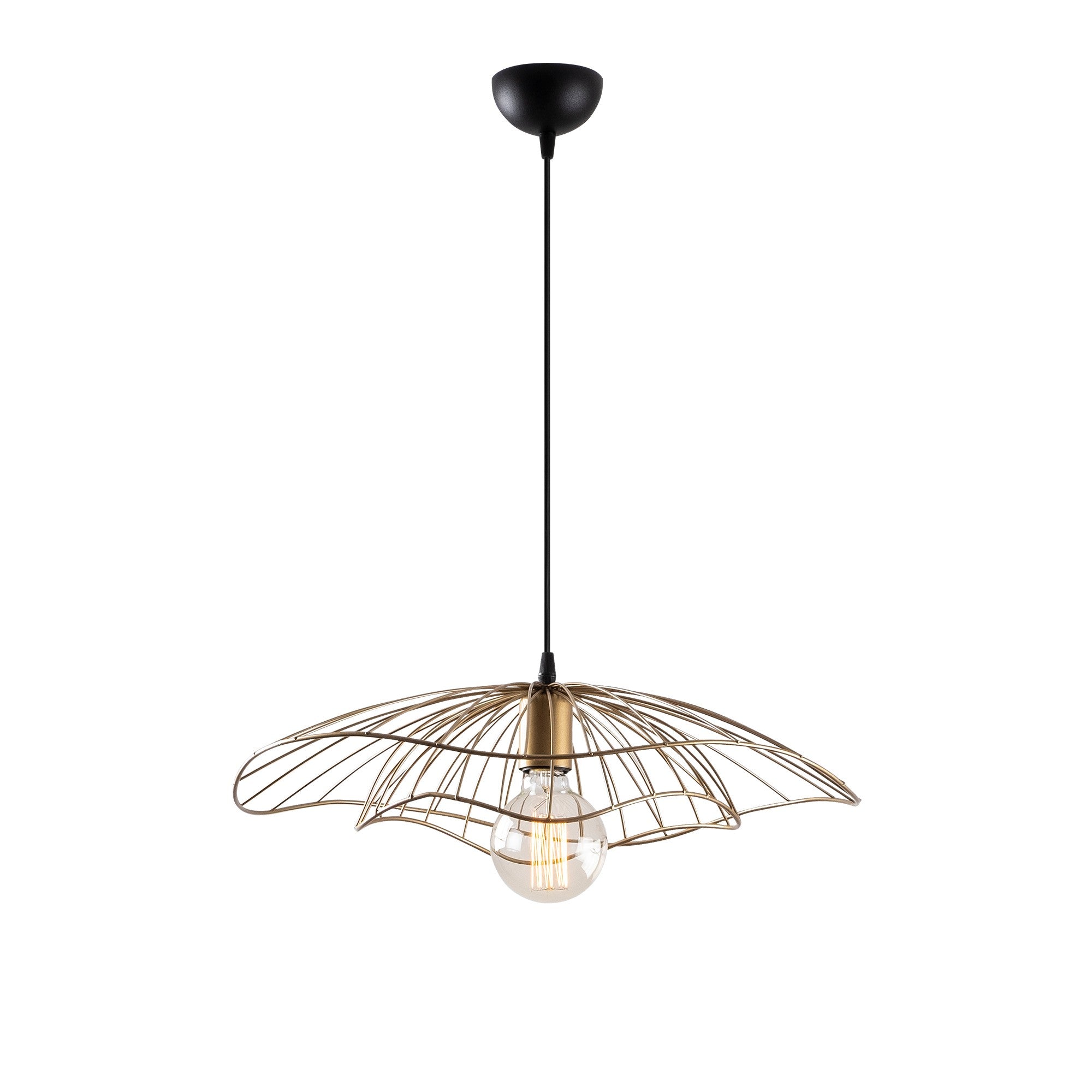 Lustre Vintage Glam, Corpo de Metal, 50 cm de Diâmetro, Altura Ajustável, Soquete E27, Design Elegante para Espaços Modernos, Classificação IP20, Cabo de 90 cm de Comprimento
