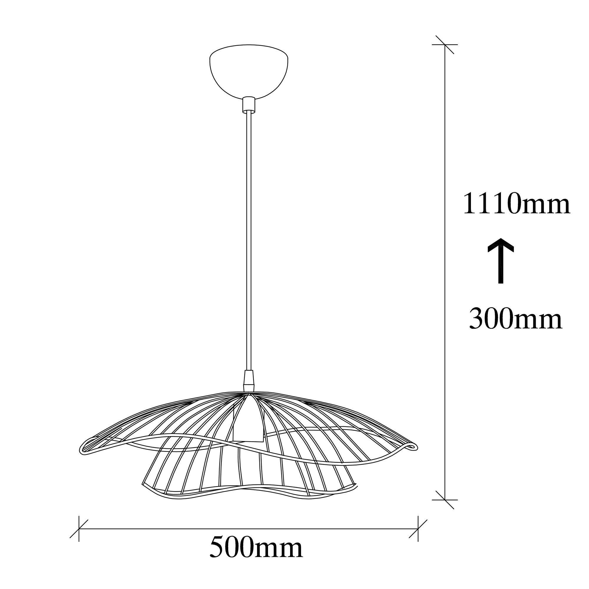 Lustre Vintage Glam, Corpo de Metal, 50 cm de Diâmetro, Altura Ajustável, Soquete E27, Design Elegante para Espaços Modernos, Classificação IP20, Cabo de 90 cm de Comprimento