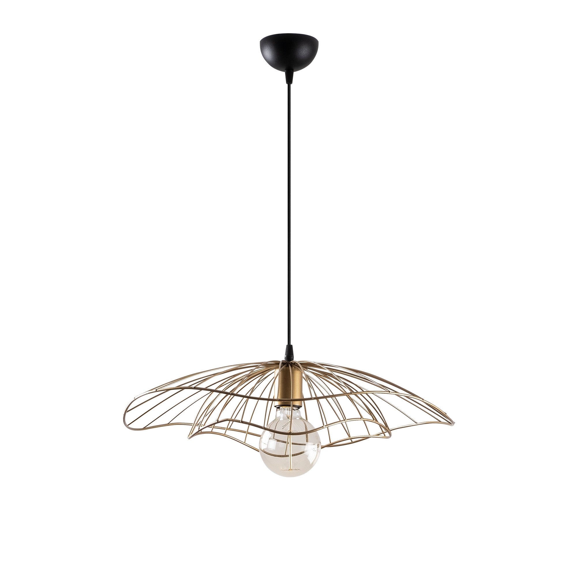 Lustre Vintage Glam, Corpo de Metal, 50 cm de Diâmetro, Altura Ajustável, Soquete E27, Design Elegante para Espaços Modernos, Classificação IP20, Cabo de 90 cm de Comprimento