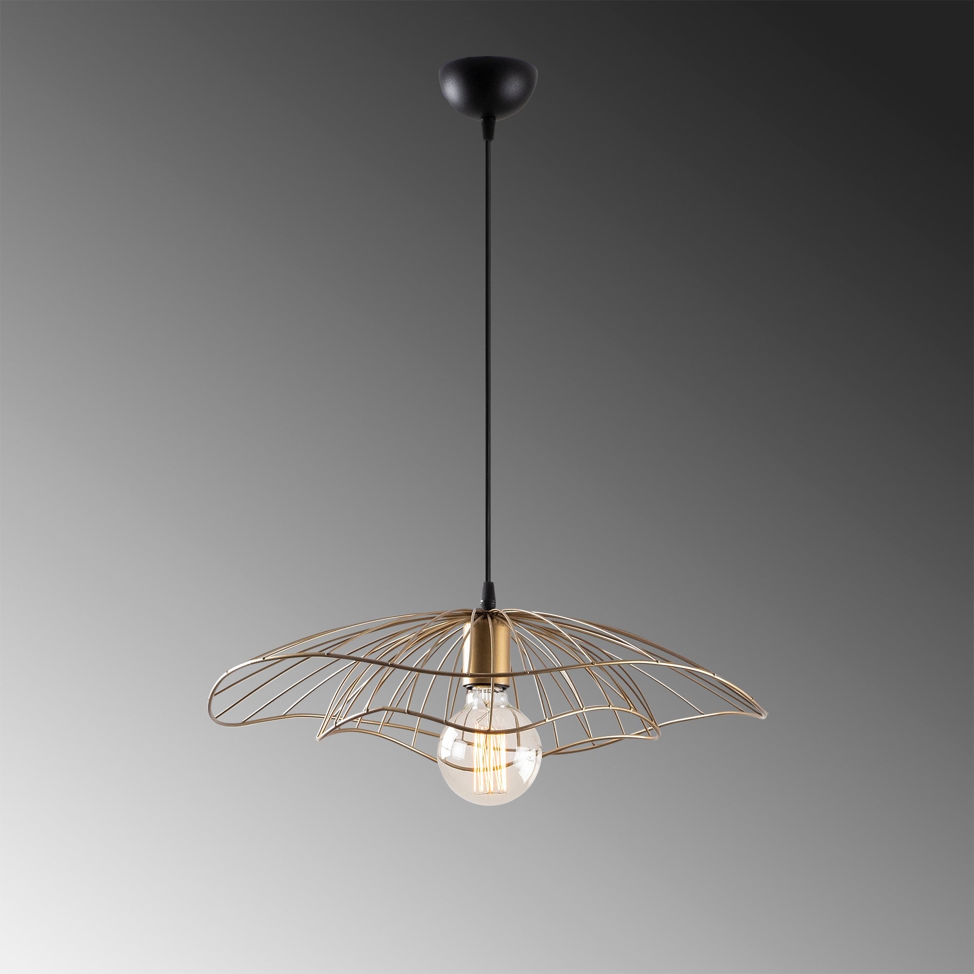 Lustre Vintage Glam, Corpo de Metal, 50 cm de Diâmetro, Altura Ajustável, Soquete E27, Design Elegante para Espaços Modernos, Classificação IP20, Cabo de 90 cm de Comprimento