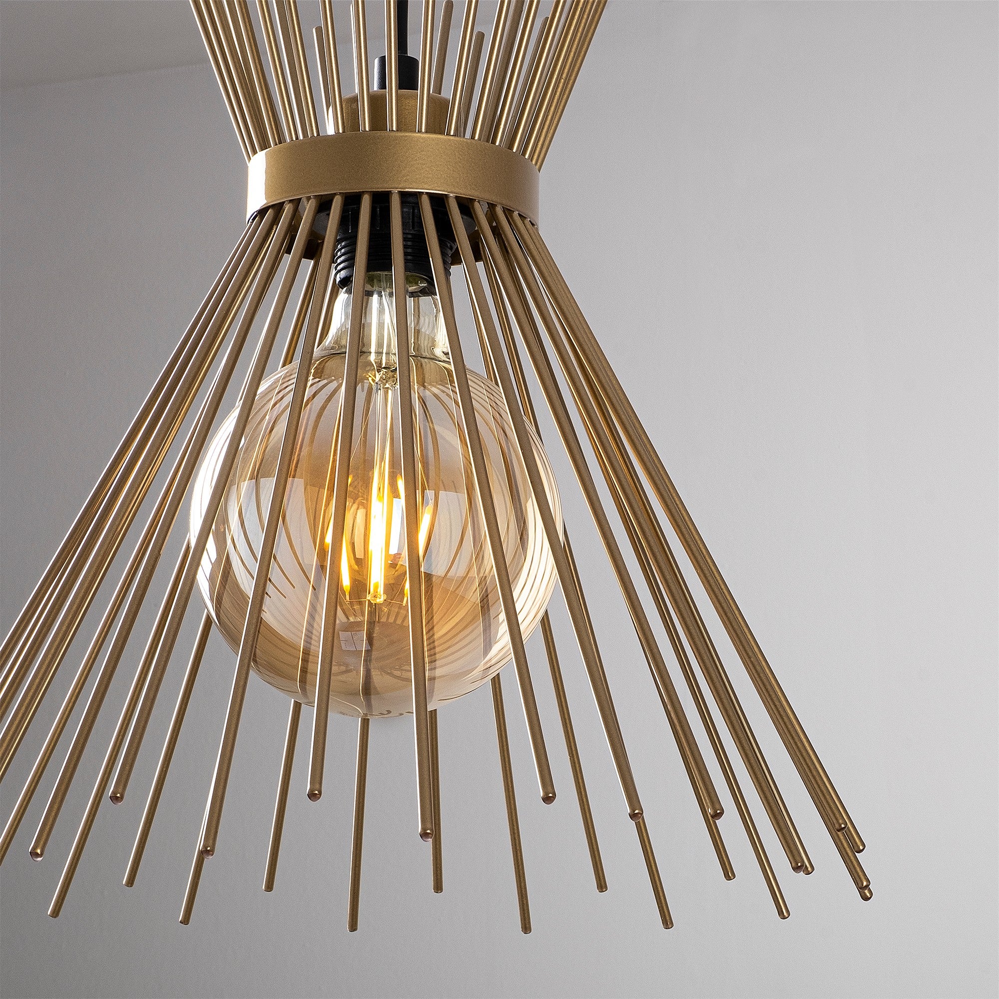 Candeeiro de Teto moderno – 63 x 63 cm – Dourado – Metal