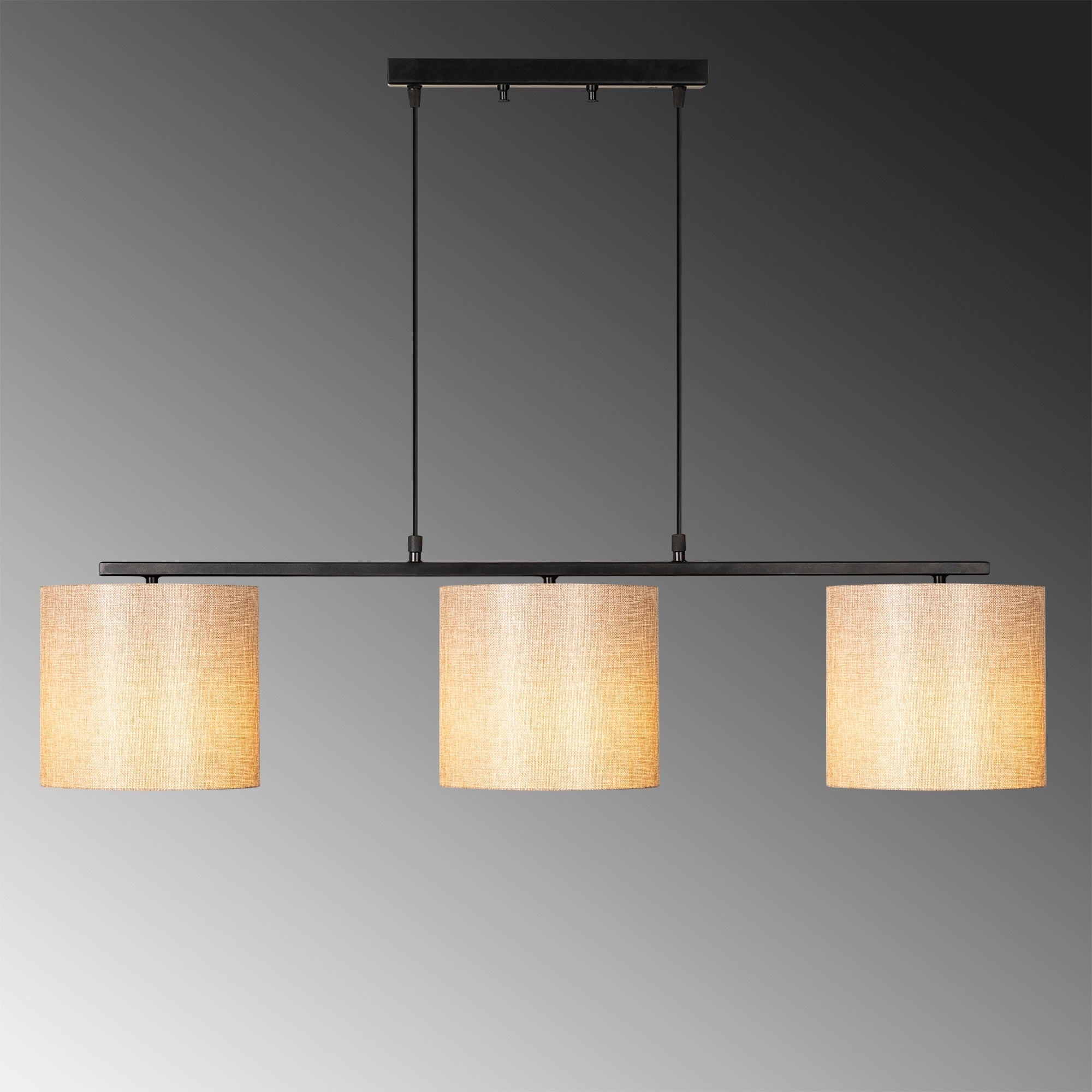 Candeeiro de Teto – 110 x 20 cm – Creme e Preto – Metal