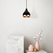 Candeeiro de Teto moderno – 15x15 cm – preto e cobre – metal