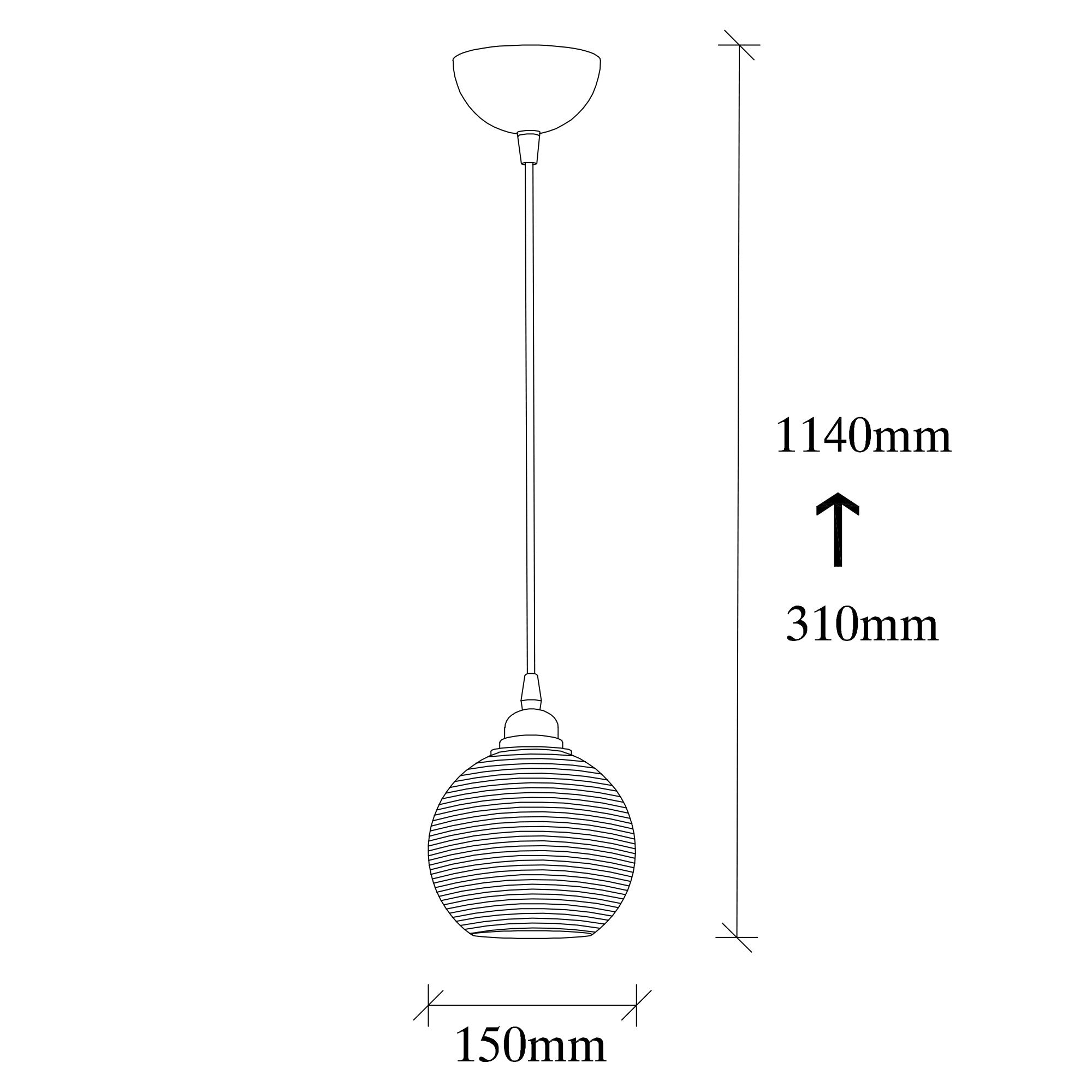 Candeeiro de Teto – 114 cm – cor fumê – metal