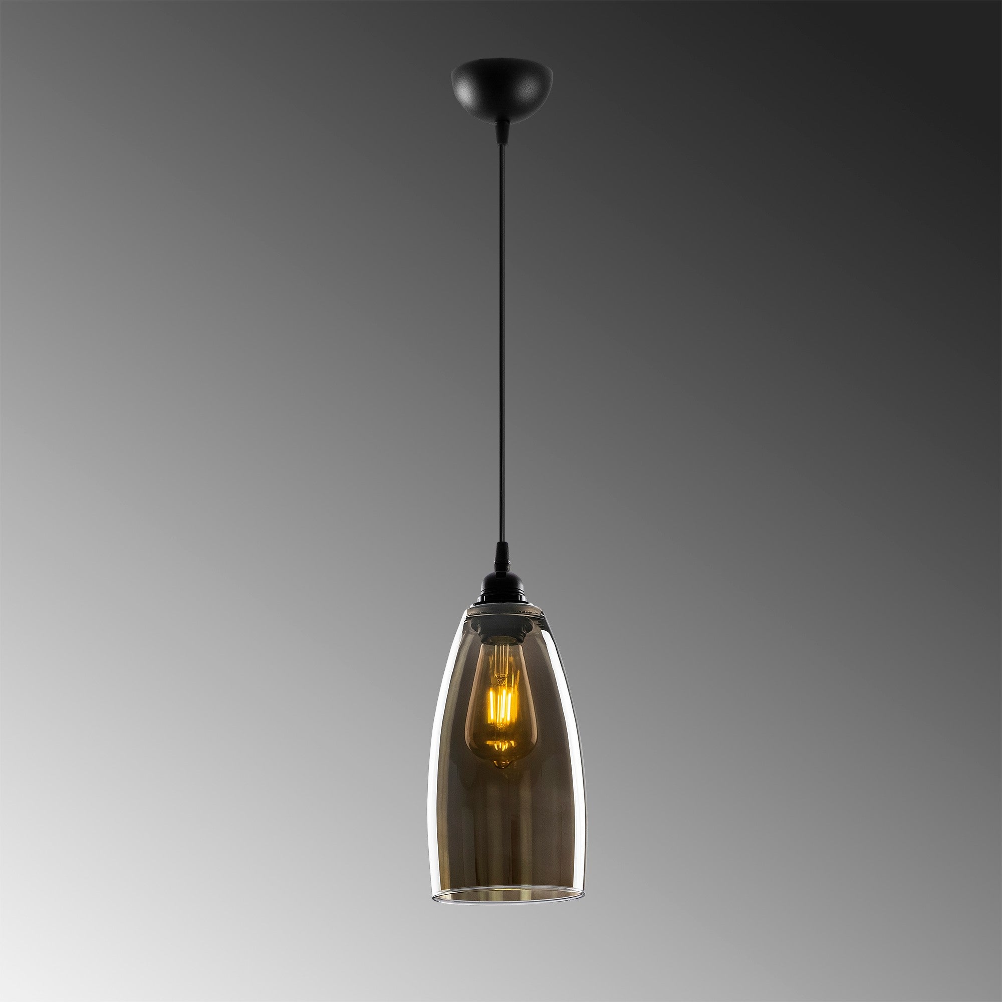 Candeeiro de Teto – 13x13 cm – Cor fume – Ferro