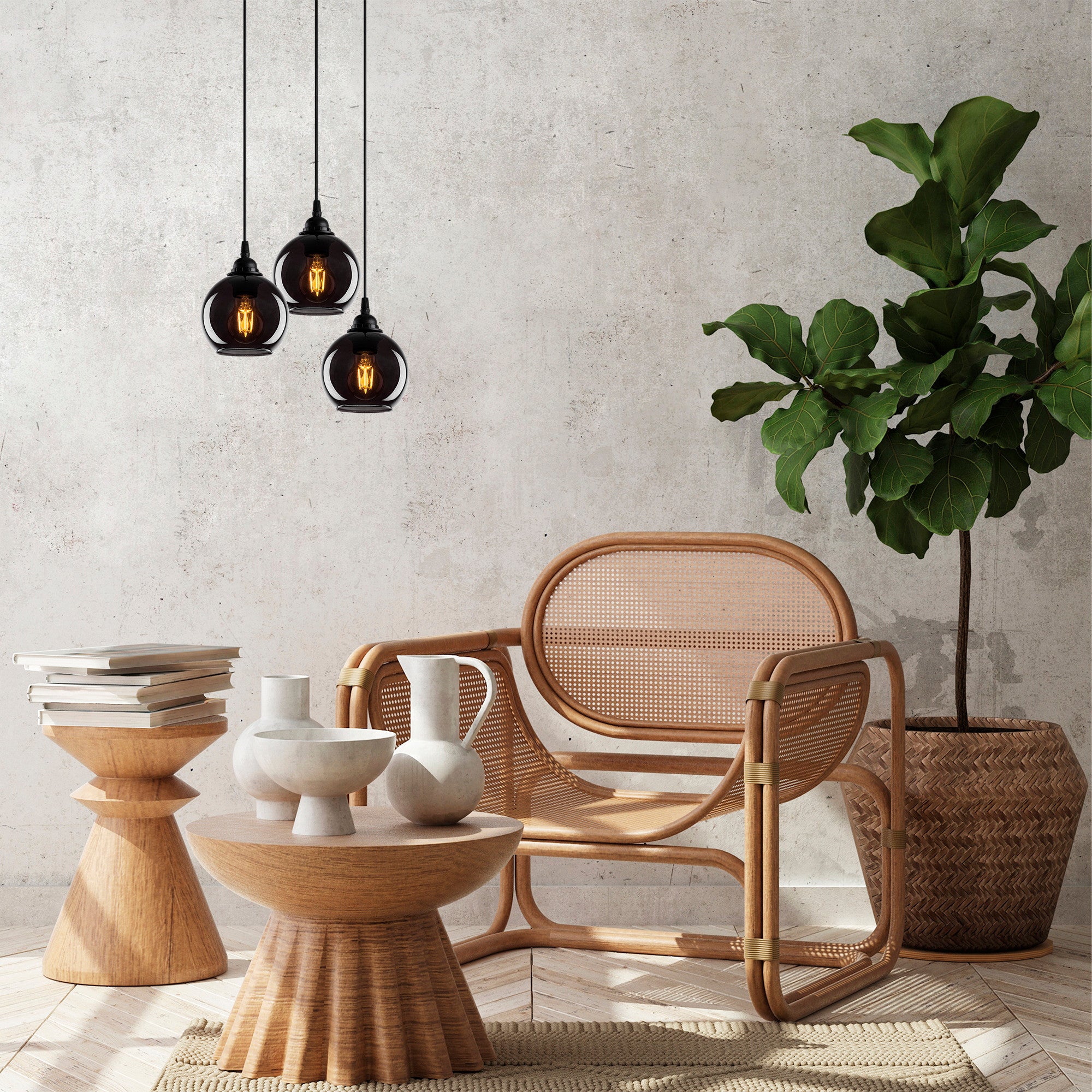 Candeeiro de Teto Industrial – 40 x 40 cm – Fume – Metal