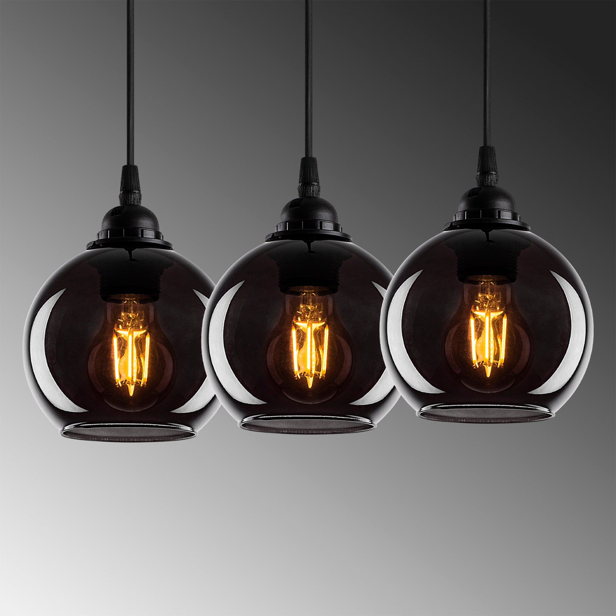 Candeeiro de Teto Industrial – 65 x 65 cm – Cor Fumê – Metal