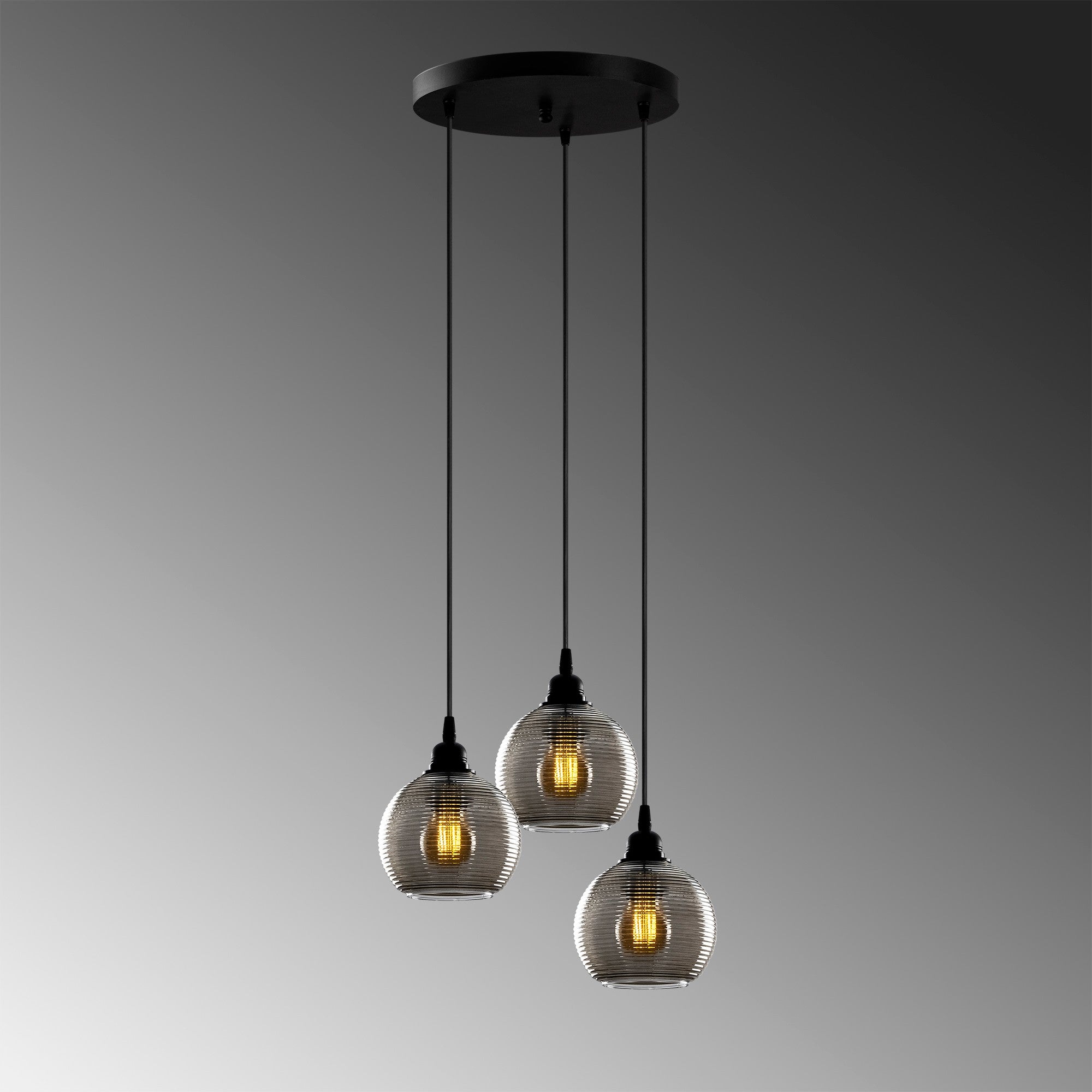 Candeeiro de Teto – 40 x 40 cm – Cor Fume – Metal