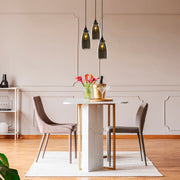 Candeeiro de Teto – 37 x 37 cm, Altura 127 cm – Cor Fumê – Metal