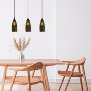 Candeeiro de Teto Nostalgia Escandinavo, Cor Fumê, 63 x 63 cm, Altura 127 cm | Corpo em Metal, Altura Ajustável, 3 x E27 Máx. 40 W | Iluminação Elegante para Espaços Modernos