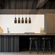 Candeeiro de Teto Nostalgia Escandinavo, Cor Fumê, 83 x 83 cm, Altura 127 cm | Corpo de Metal, Altura Ajustável, 5 x E27 Máx. 40 W | Iluminação Elegante para Espaços Modernos