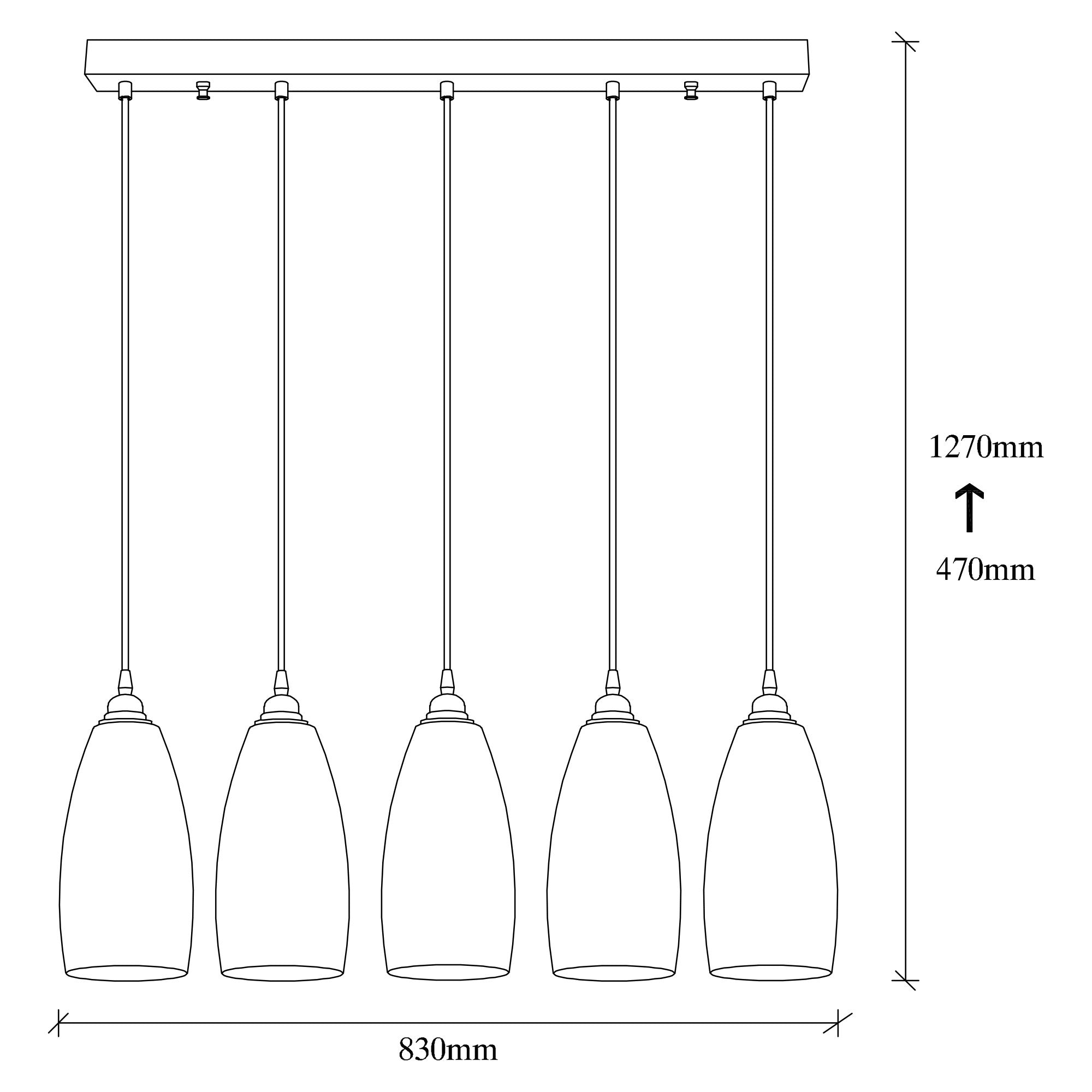 Candeeiro de Teto Nostalgia Escandinavo, Cor Fumê, 83 x 83 cm, Altura 127 cm | Corpo de Metal, Altura Ajustável, 5 x E27 Máx. 40 W | Iluminação Elegante para Espaços Modernos