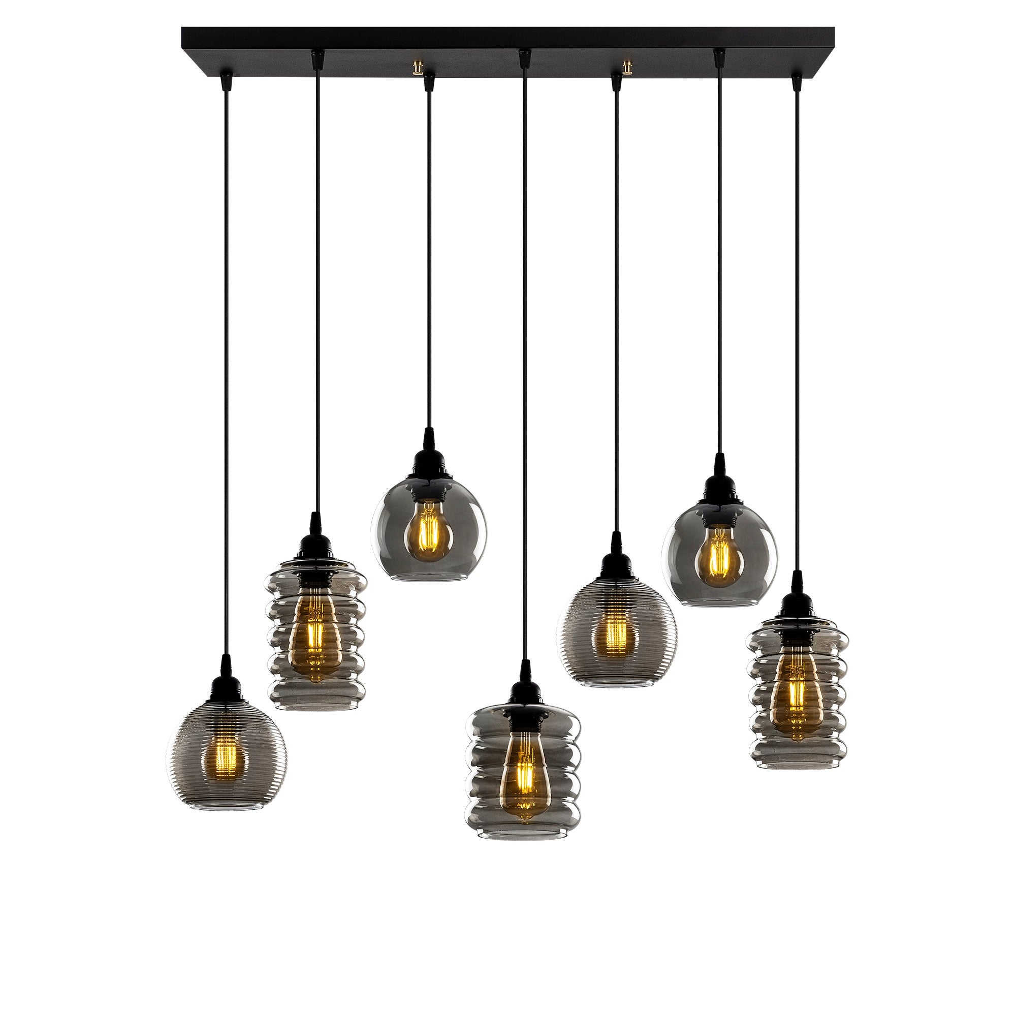 Candeeiro de Teto Nostálgico – 83 x 35 cm – Cor Fumê – Ferro