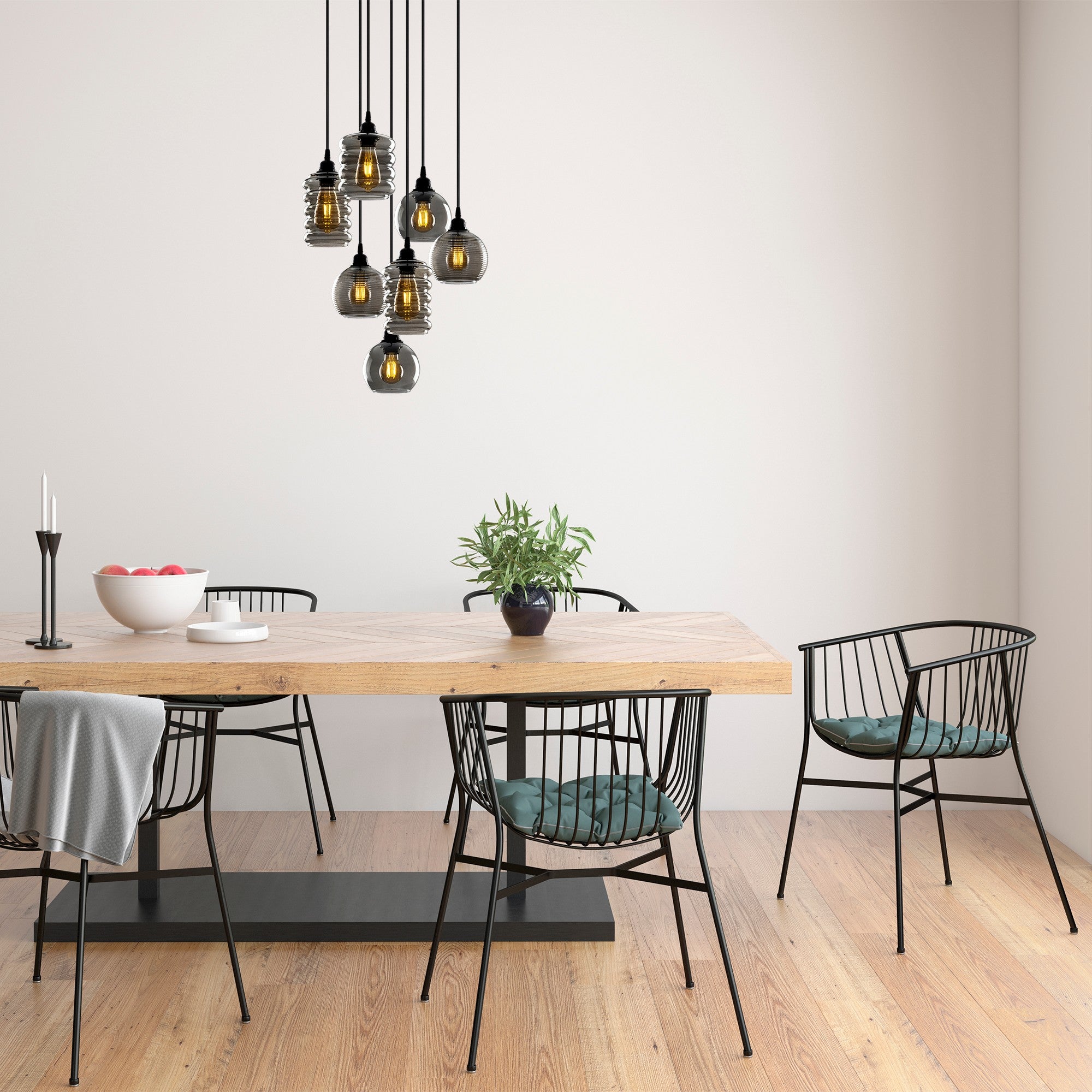 Candeeiro de Teto – 50x50 cm – Fume – Ferro