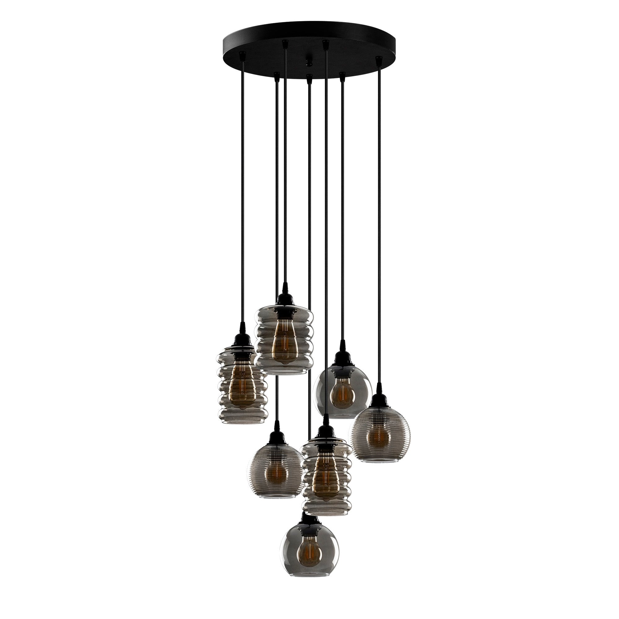 Candeeiro de Teto – 50x50 cm – Fume – Ferro