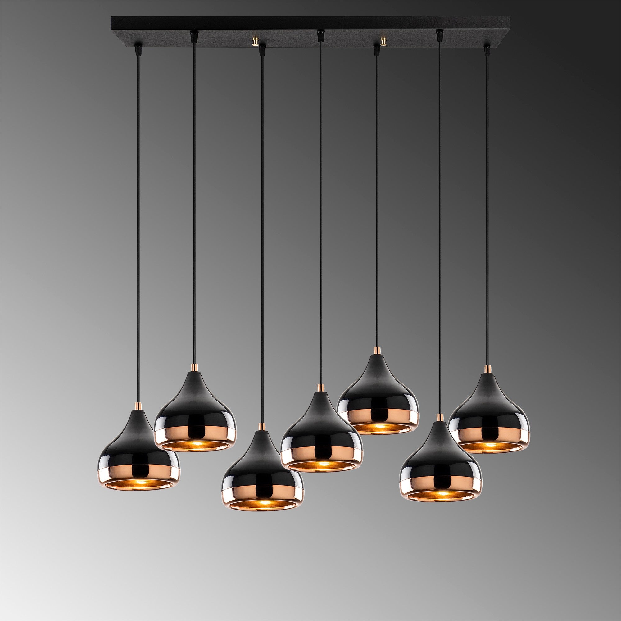 Candeeiro de Teto – 88 x 36 cm – Preto – Metal