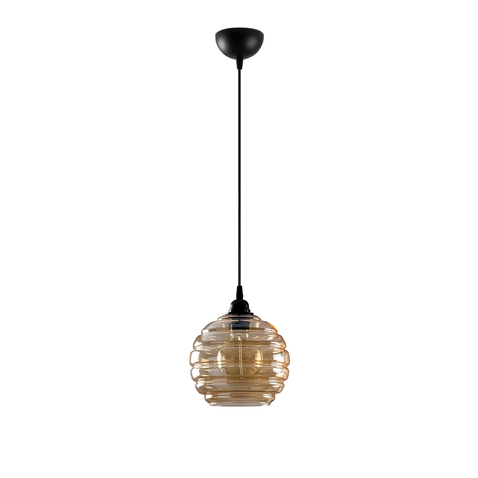 Candeeiro de Teto – 20 x 20 cm – Dourado e Preto – Metal