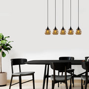 Candeeiro de Teto – 85 x 15 cm – Dourado e Preto – Metal