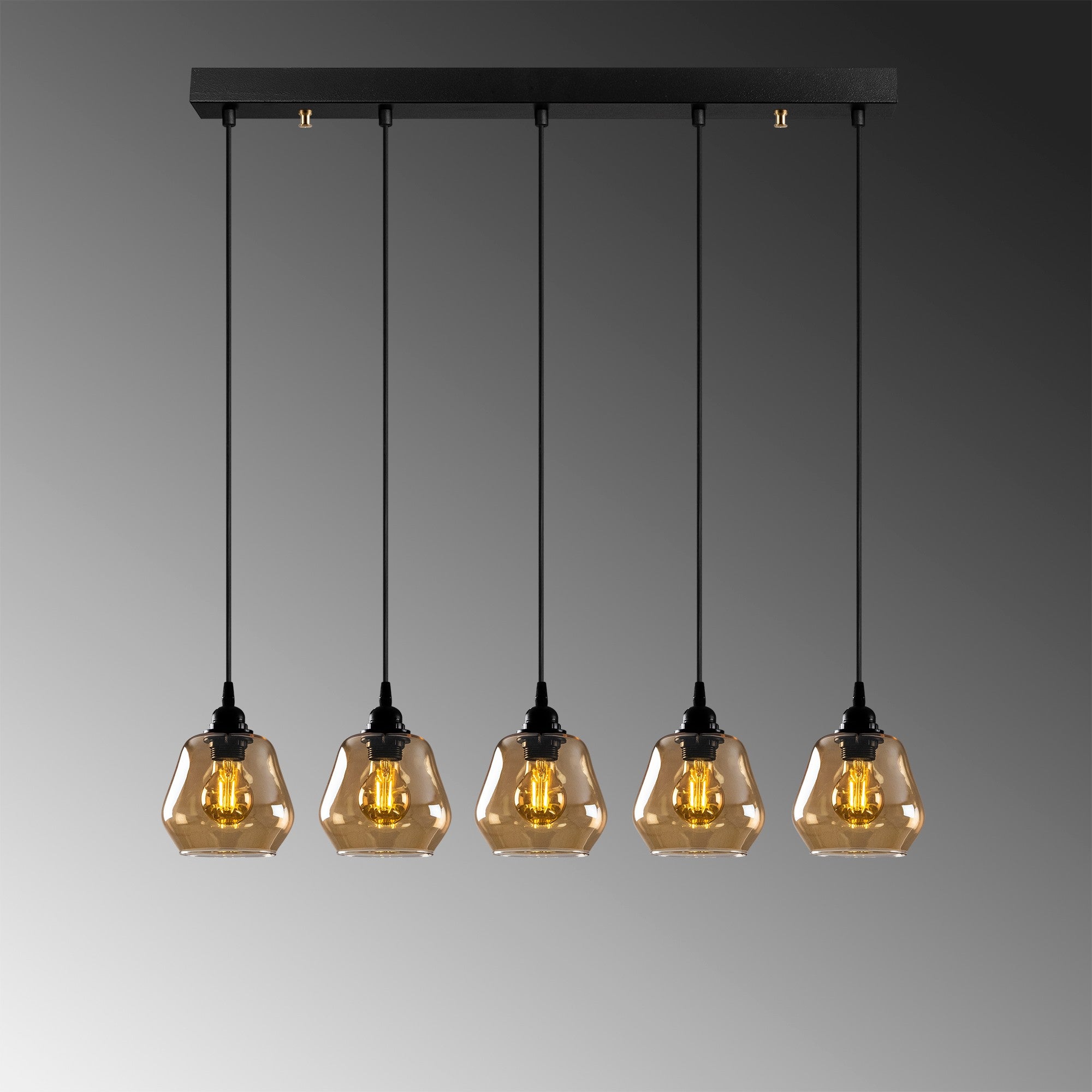 Candeeiro de Teto – 85 x 15 cm – Dourado e Preto – Metal