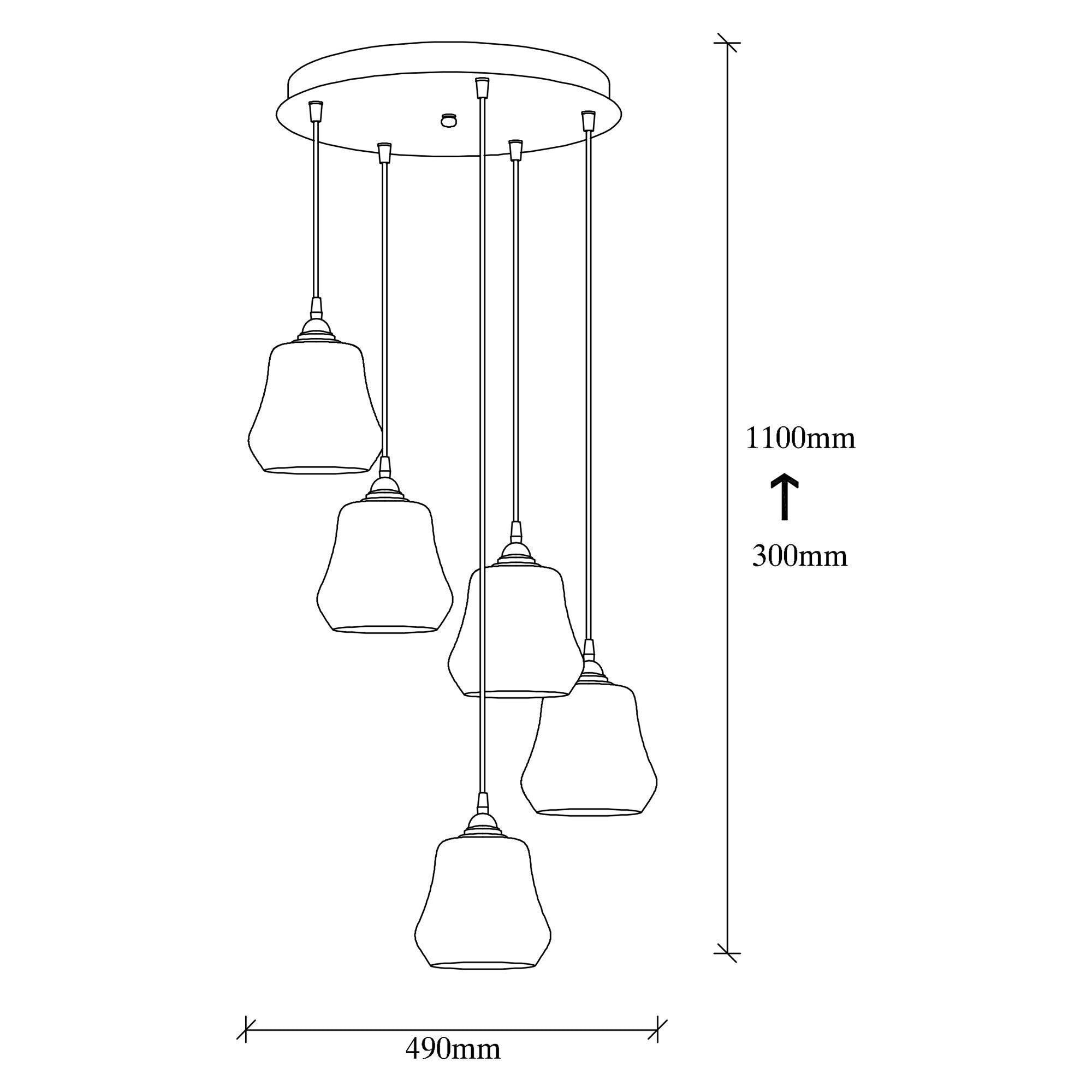 Candeeiro de Teto – 49 x 49 cm – Dourado e Preto – Metal