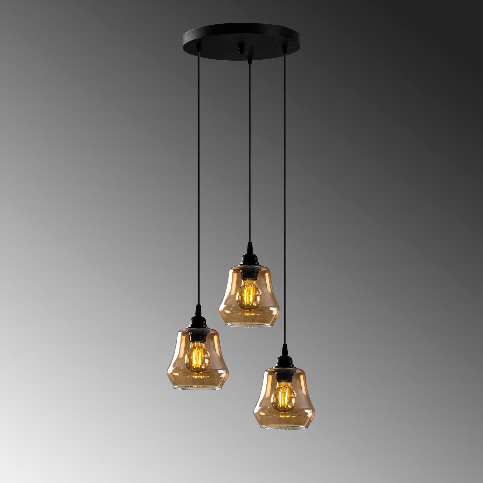 Candeeiro de Teto – 39x39 cm – Dourado e Preto – Metal