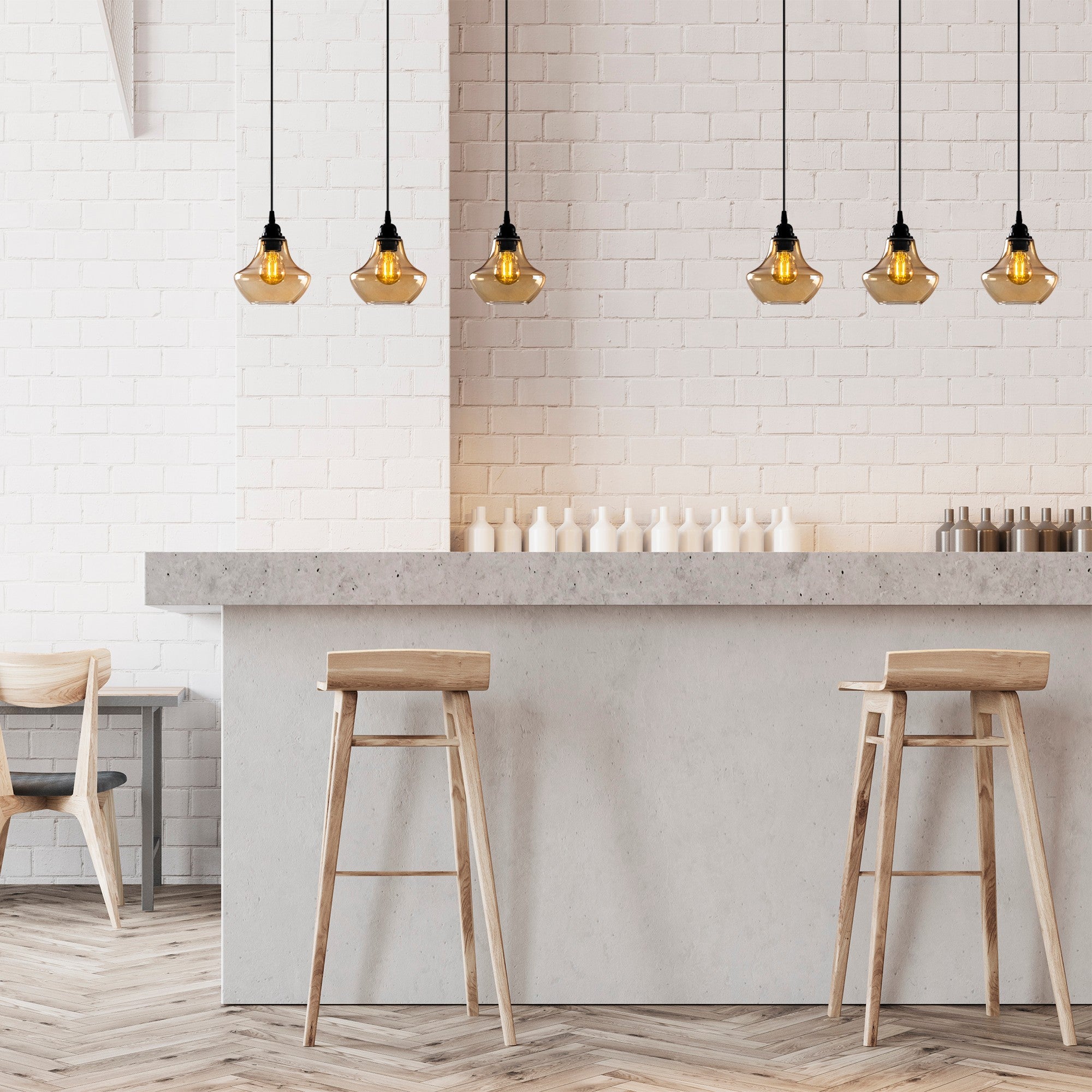 Candeeiro de Teto – 65 x 17 cm – Dourado e Preto – Metal