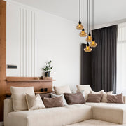 Candeeiro de Teto – 51 x 51 cm – Dourado e Preto – Metal