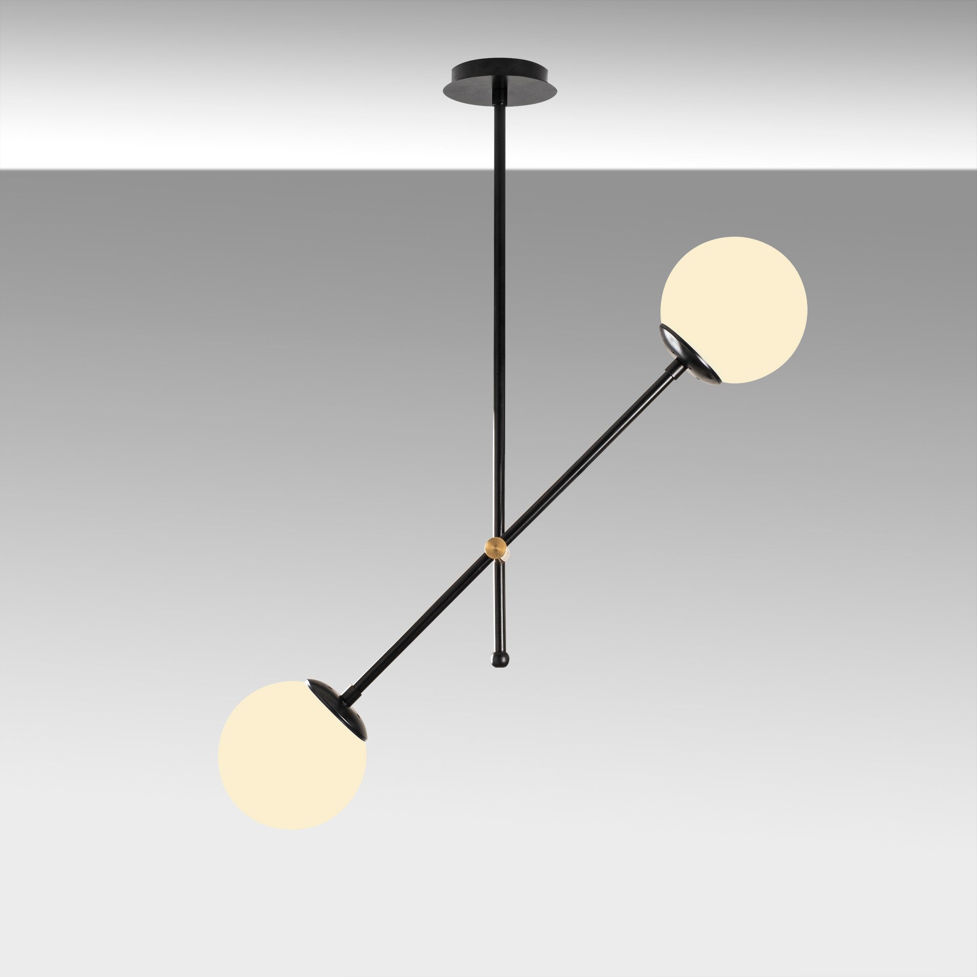 Candeeiro de Teto Industrial Moderno – 80 x 15 cm – Preto e Branco – Metal