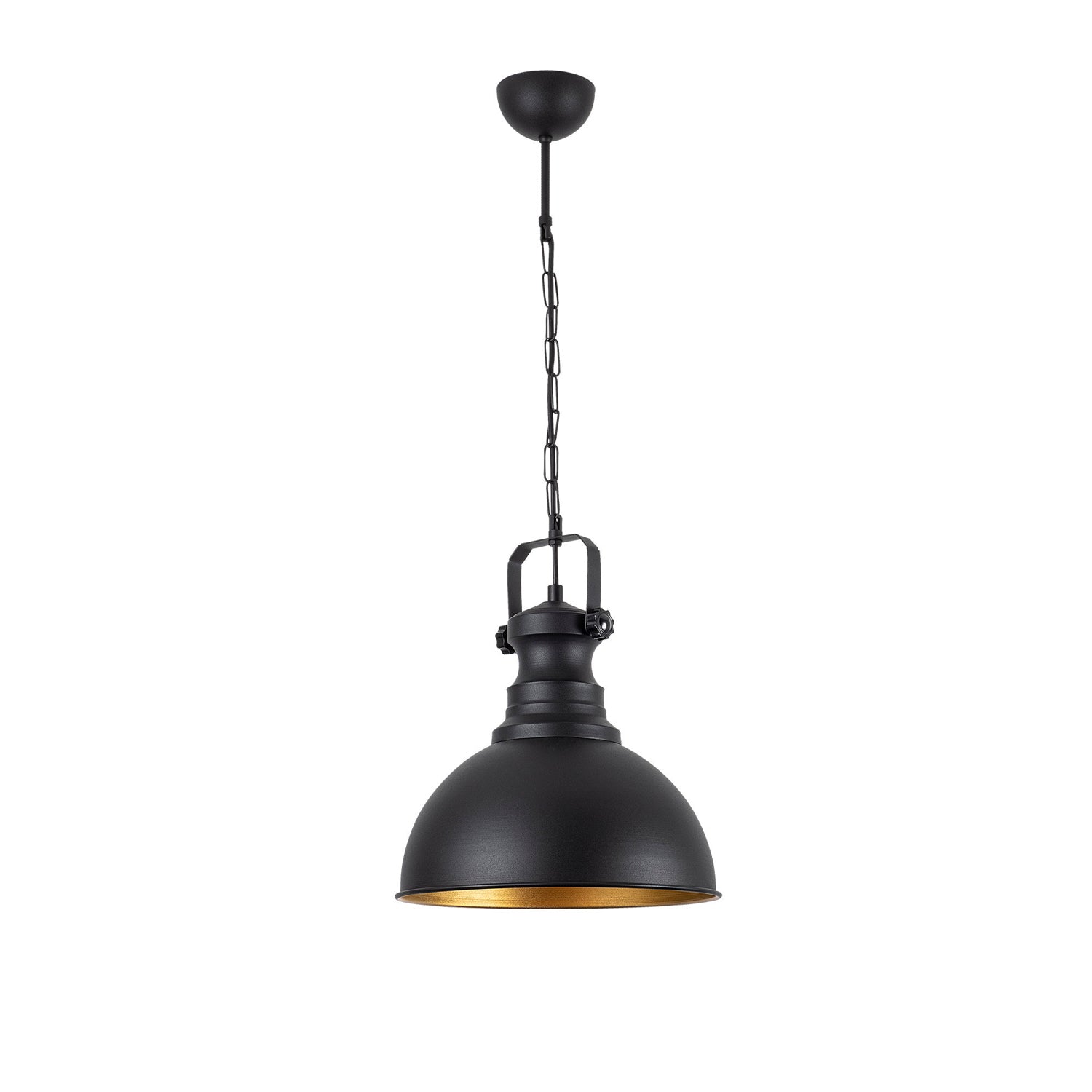 Candeeiro de Teto Industrial Moderno – 31 cm de Diâmetro – Preto – Metal