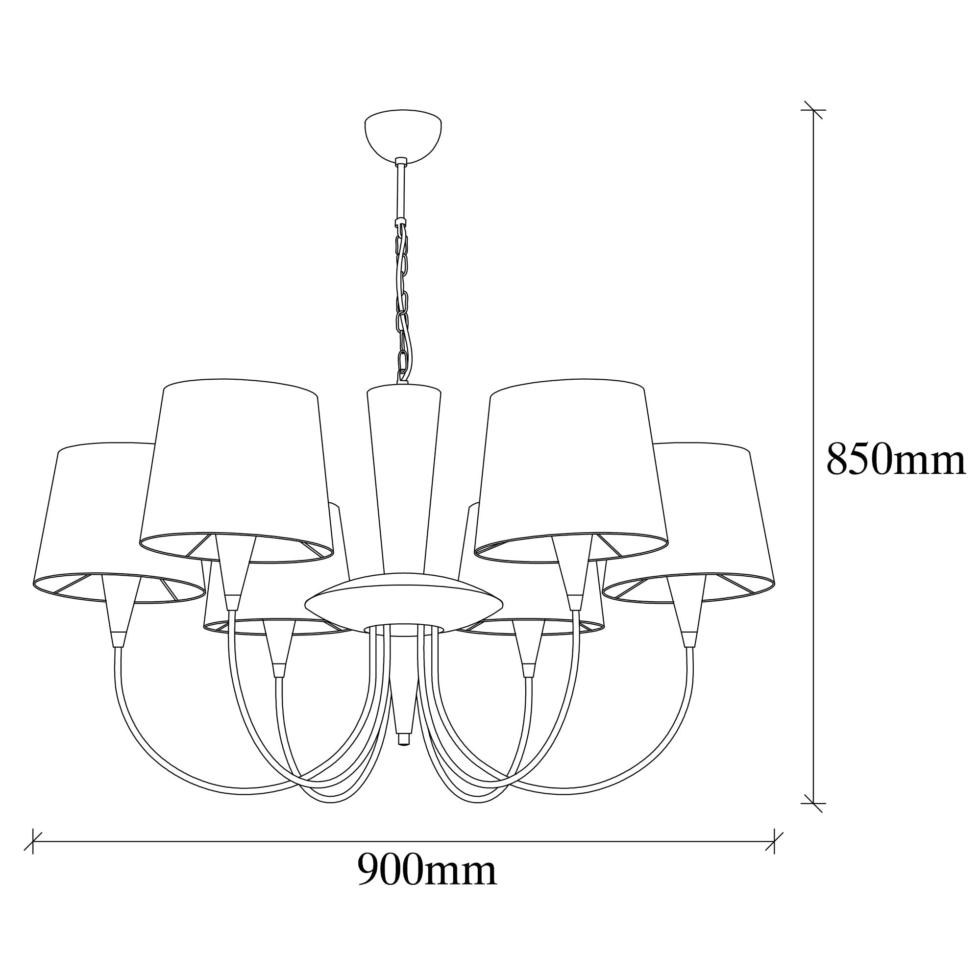 Candeeiro de Teto – 90 cm de Diâmetro – Preto – Metal