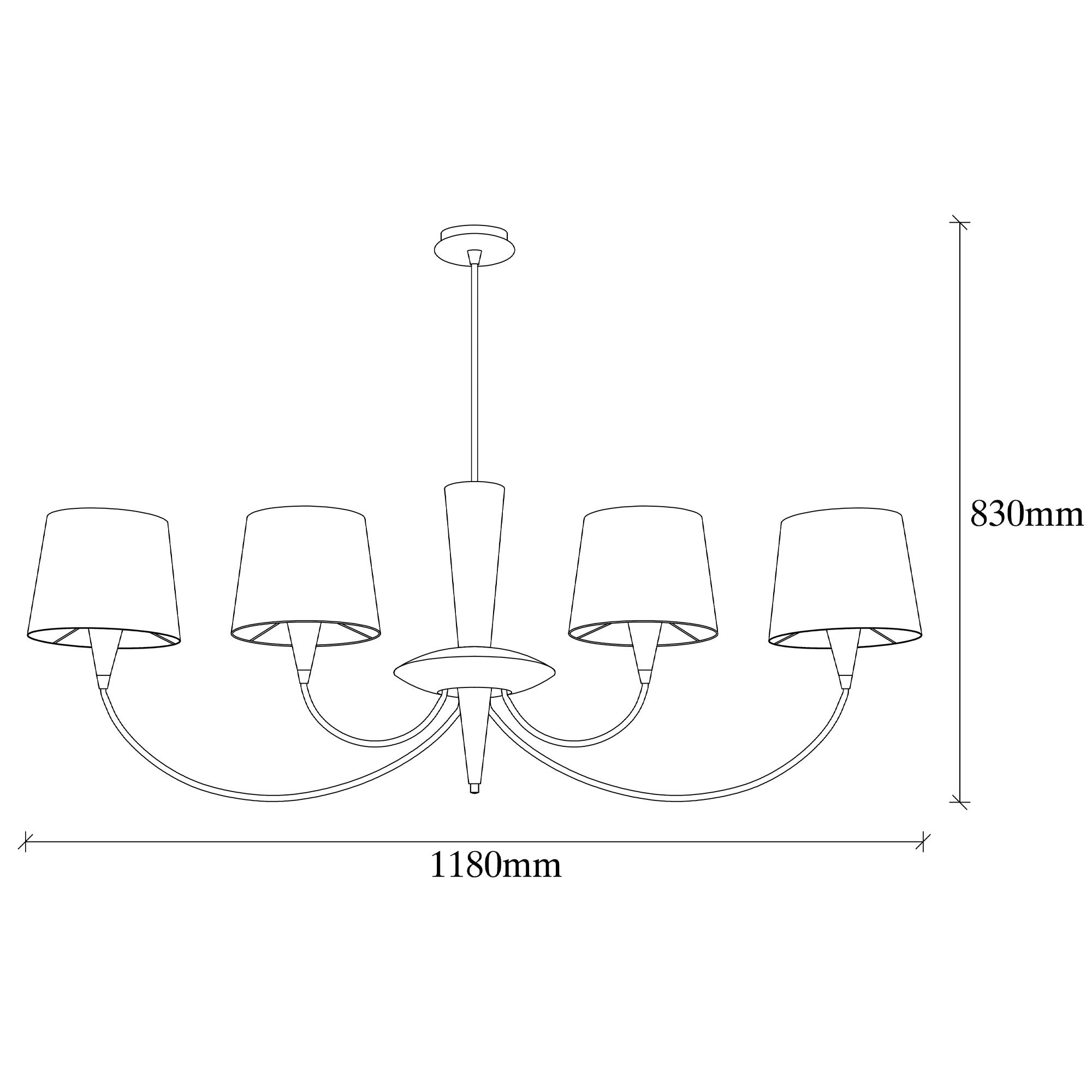 Candeeiro de Teto – 118 x 20 x 83 cm – Preto – Metal