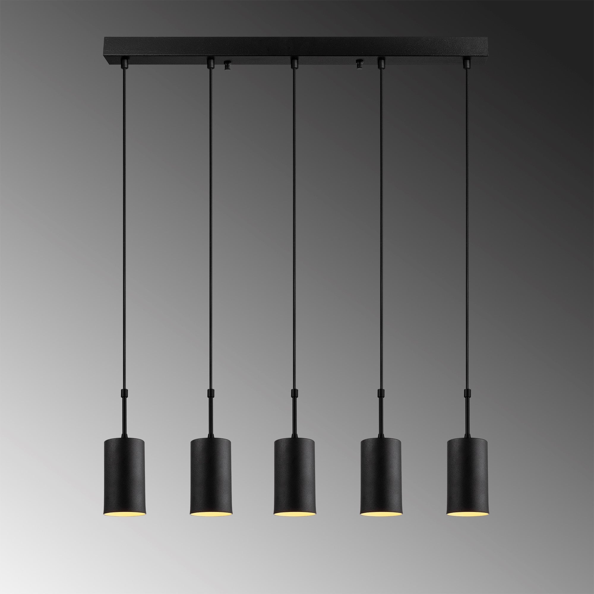 Candeeiro de Teto Industrial Moderno – 79 x 9 cm – Preto – Metal