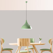 Candeeiro de Teto – altura ajustável de 42 a 133 cm – cor menta – corpo de metal