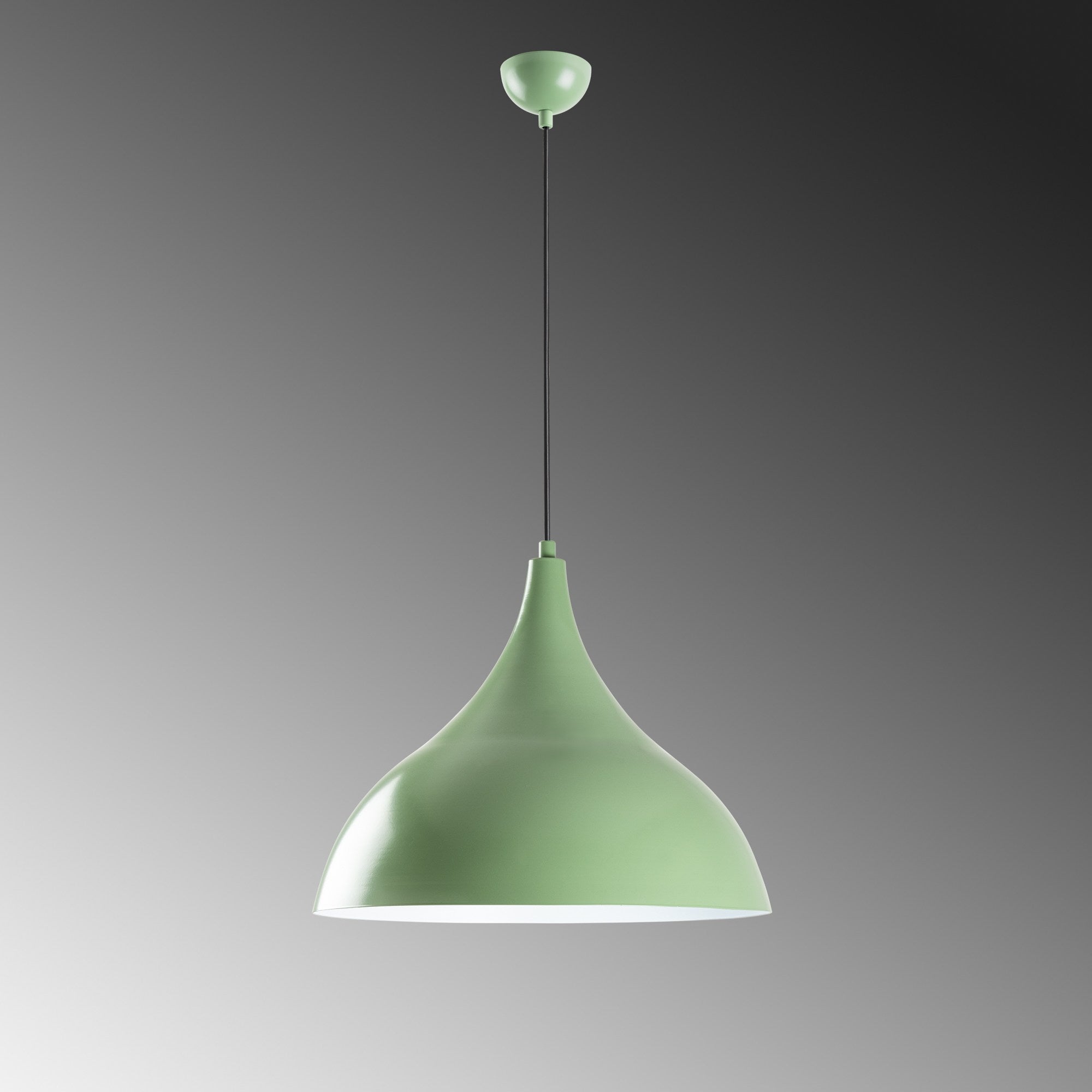 Candeeiro de Teto – altura ajustável de 42 a 133 cm – cor menta – corpo de metal