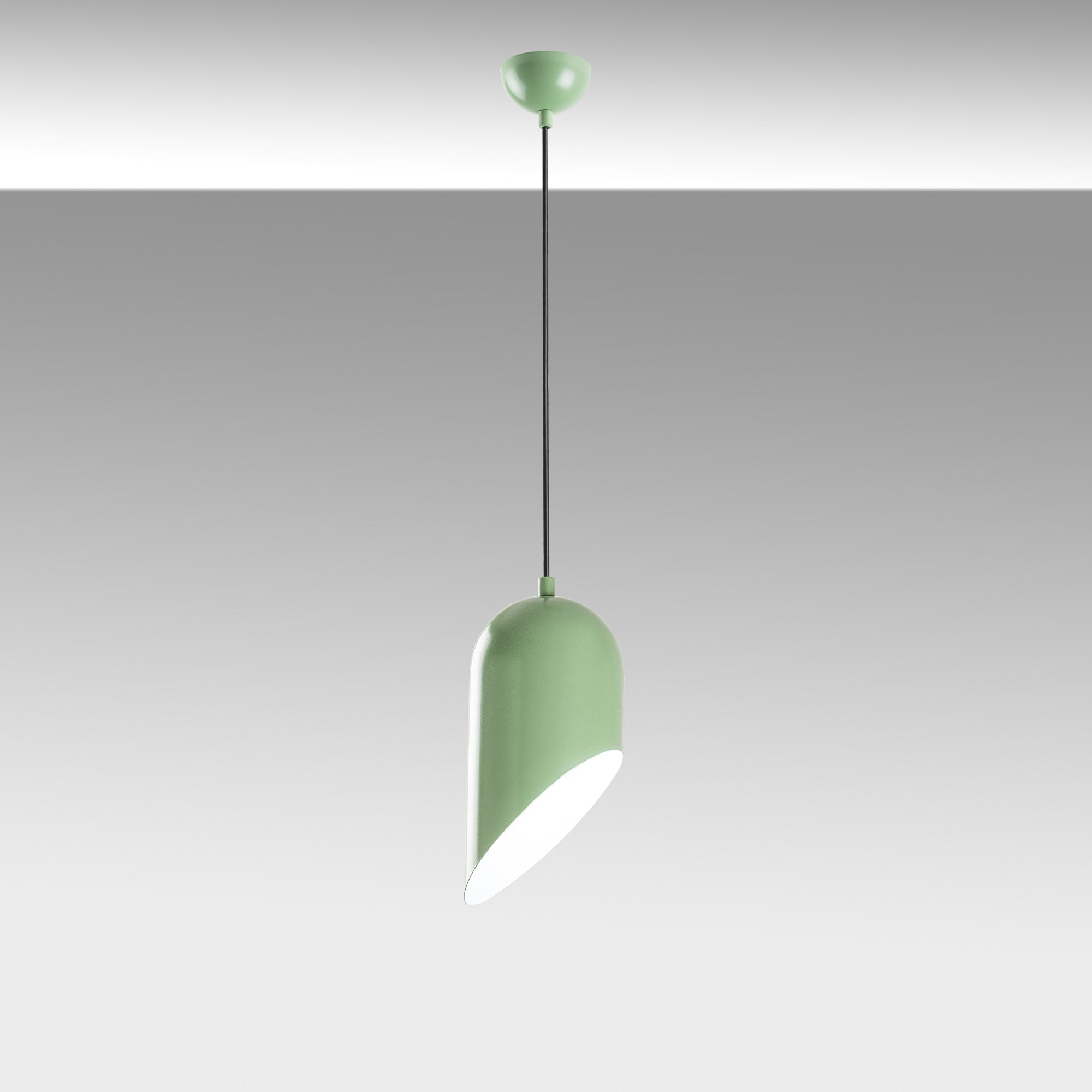 Candeeiro de Teto – altura ajustável de 32 a 121 cm – cor menta – corpo de metal