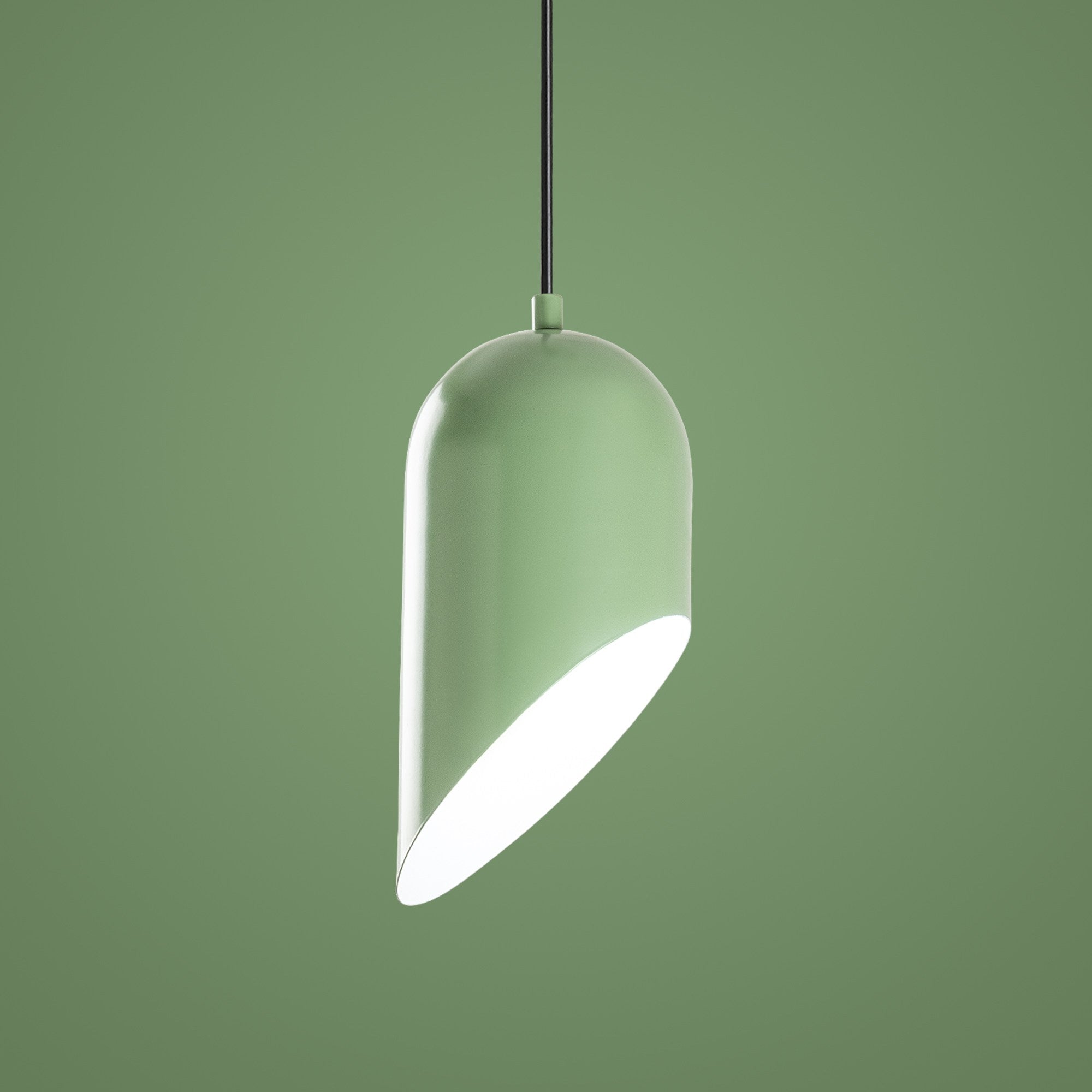 Candeeiro de Teto – altura ajustável de 32 a 121 cm – cor menta – corpo de metal