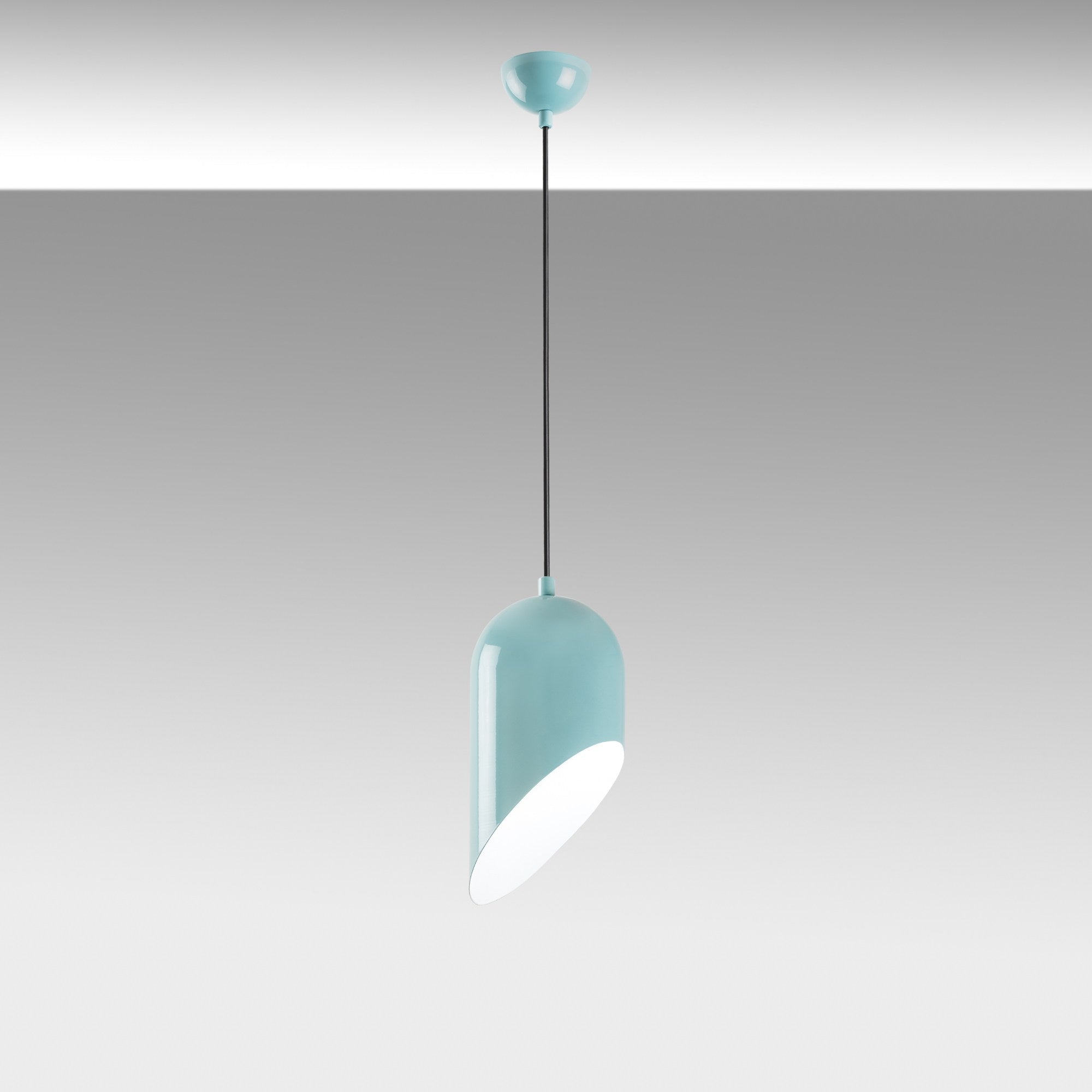 Candeeiro de Teto – Altura Ajustável 32-121 cm – Turquesa – Metal