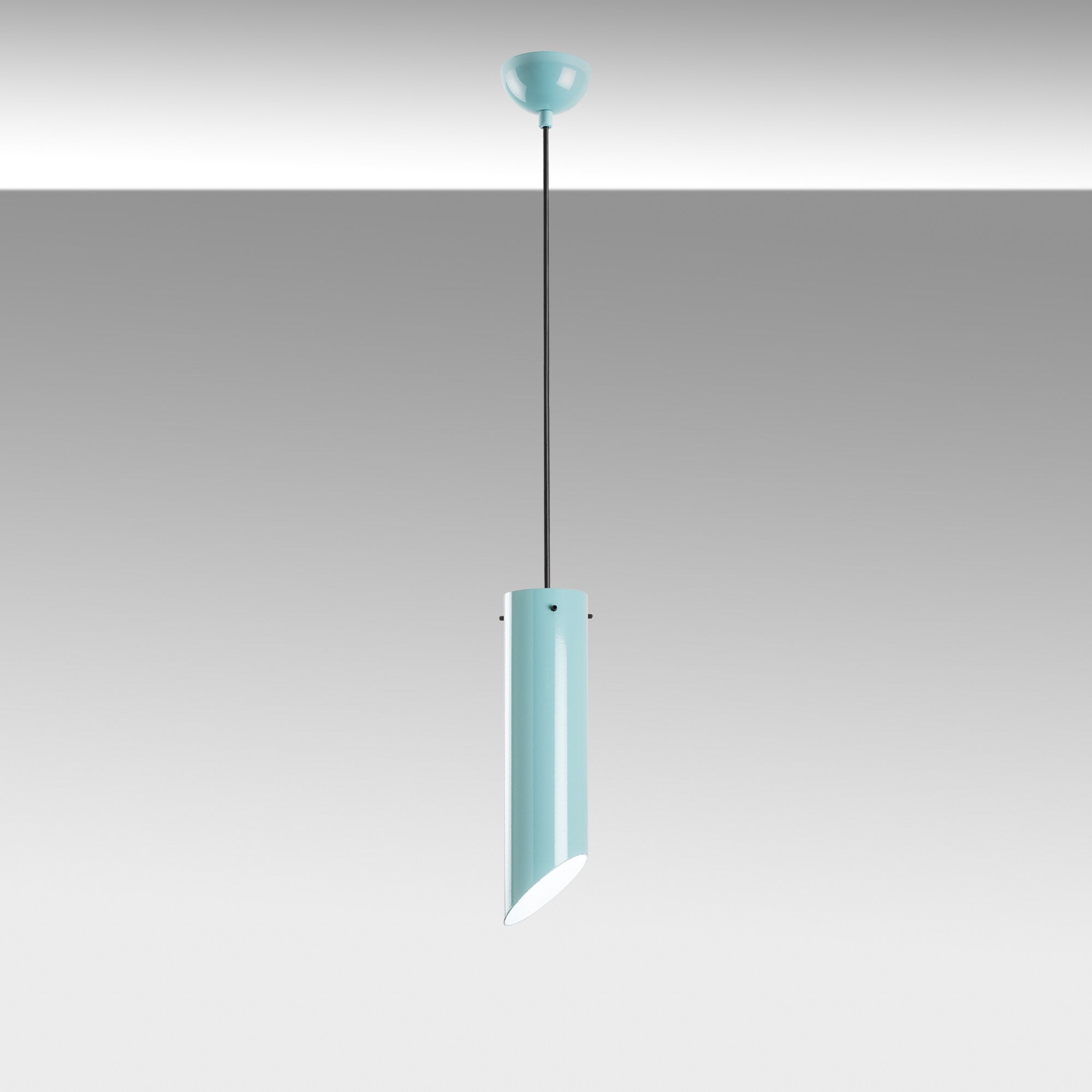 Candeeiro de Teto de metal – altura ajustável de 37 a 114 cm – turquesa