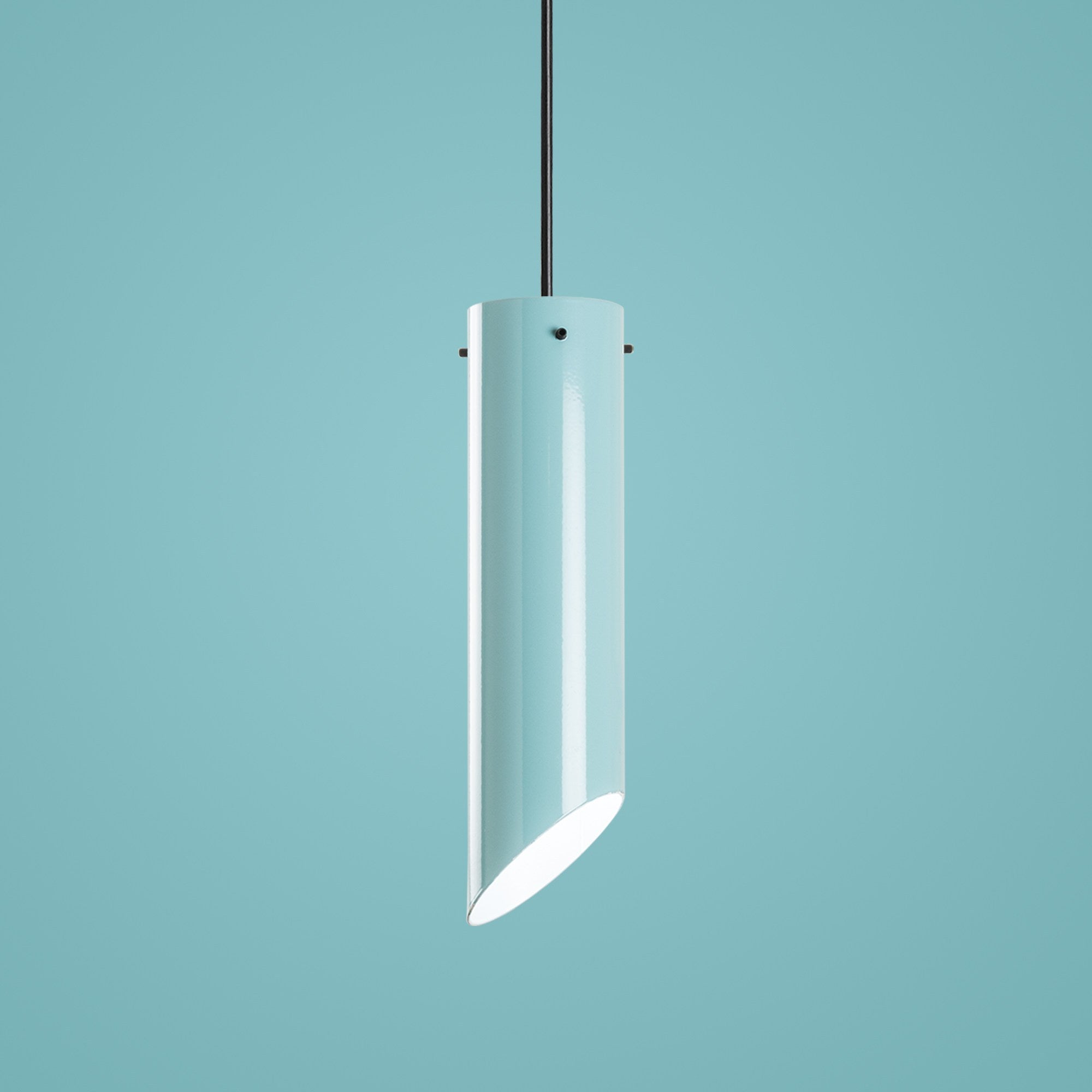 Candeeiro de Teto de metal – altura ajustável de 37 a 114 cm – turquesa
