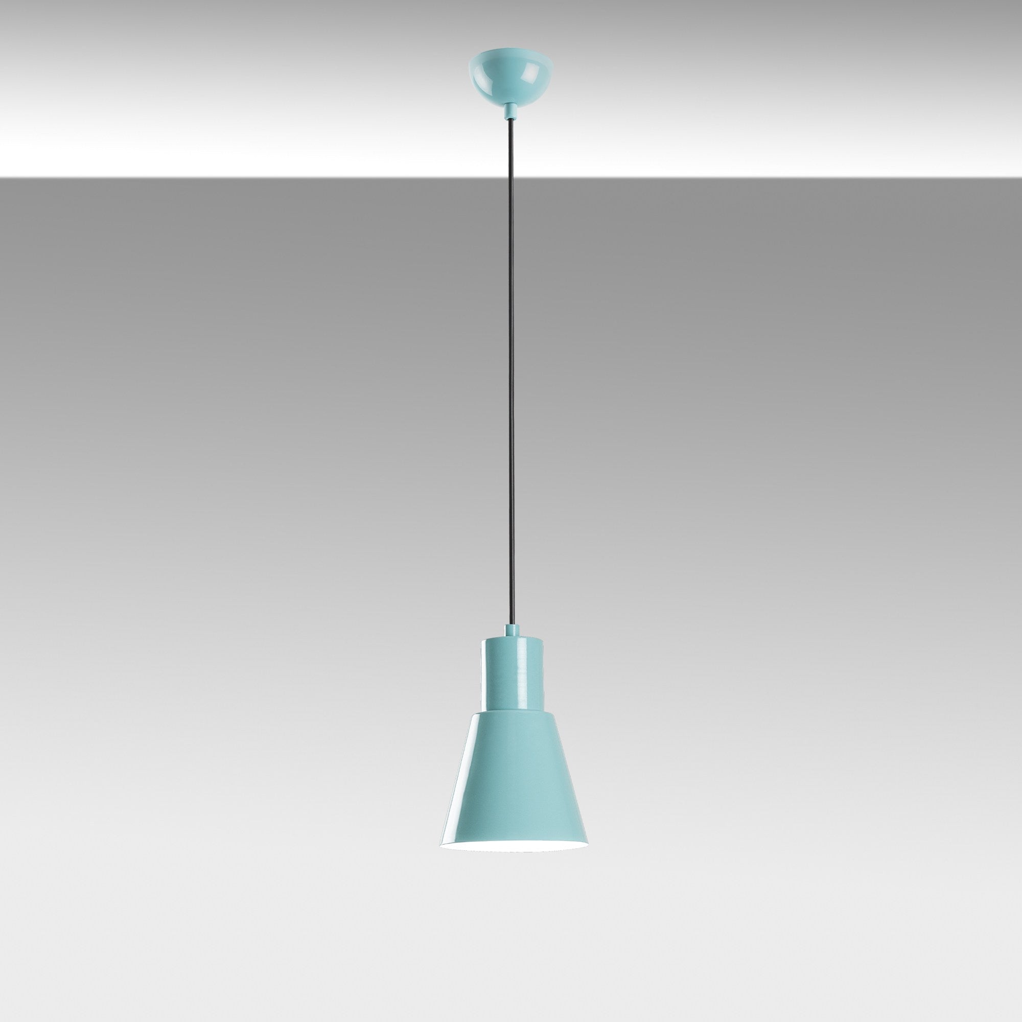 Candeeiro de Teto de metal – altura ajustável de 27 a 114 cm – cor turquesa –