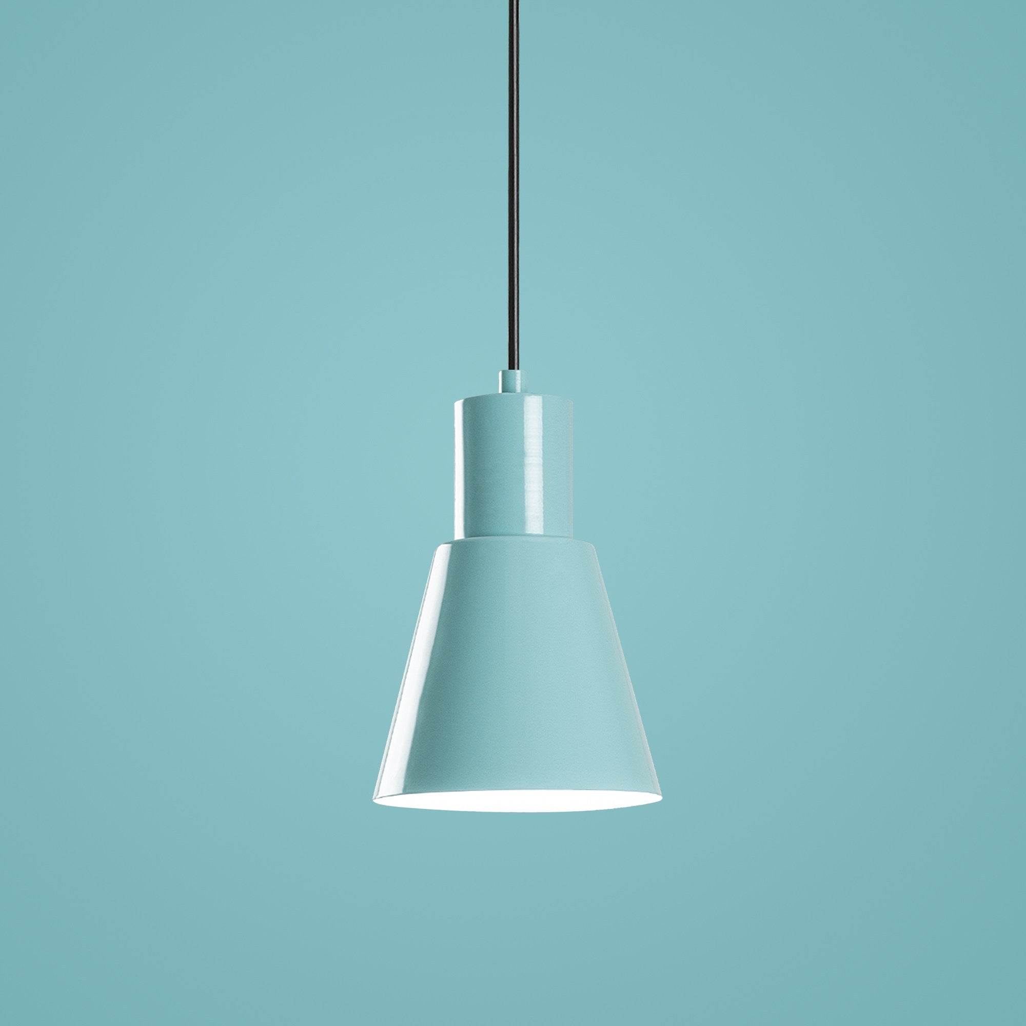 Candeeiro de Teto de metal – altura ajustável de 27 a 114 cm – cor turquesa –