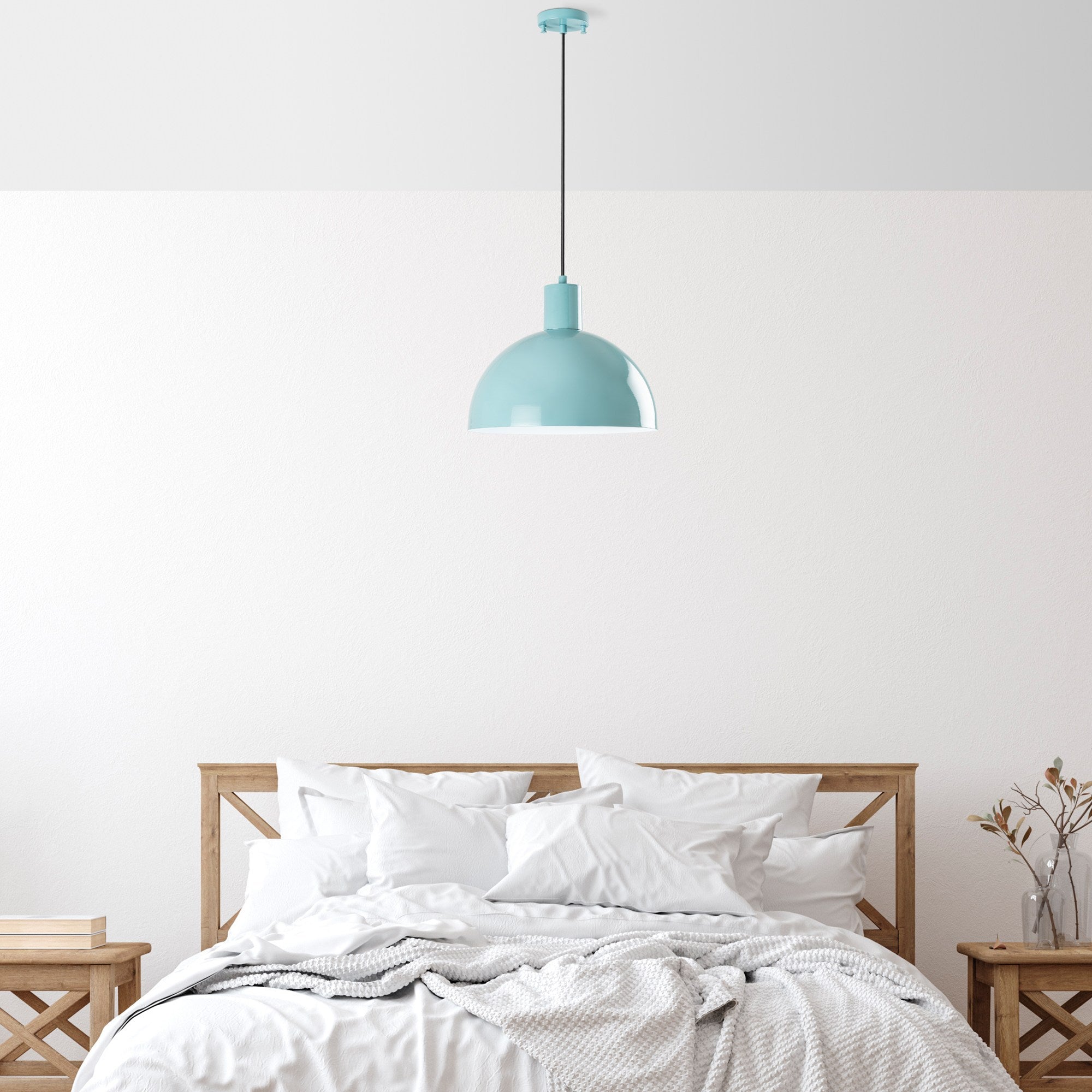 Candeeiro de Teto – Ø30 cm – Turquesa – Metal